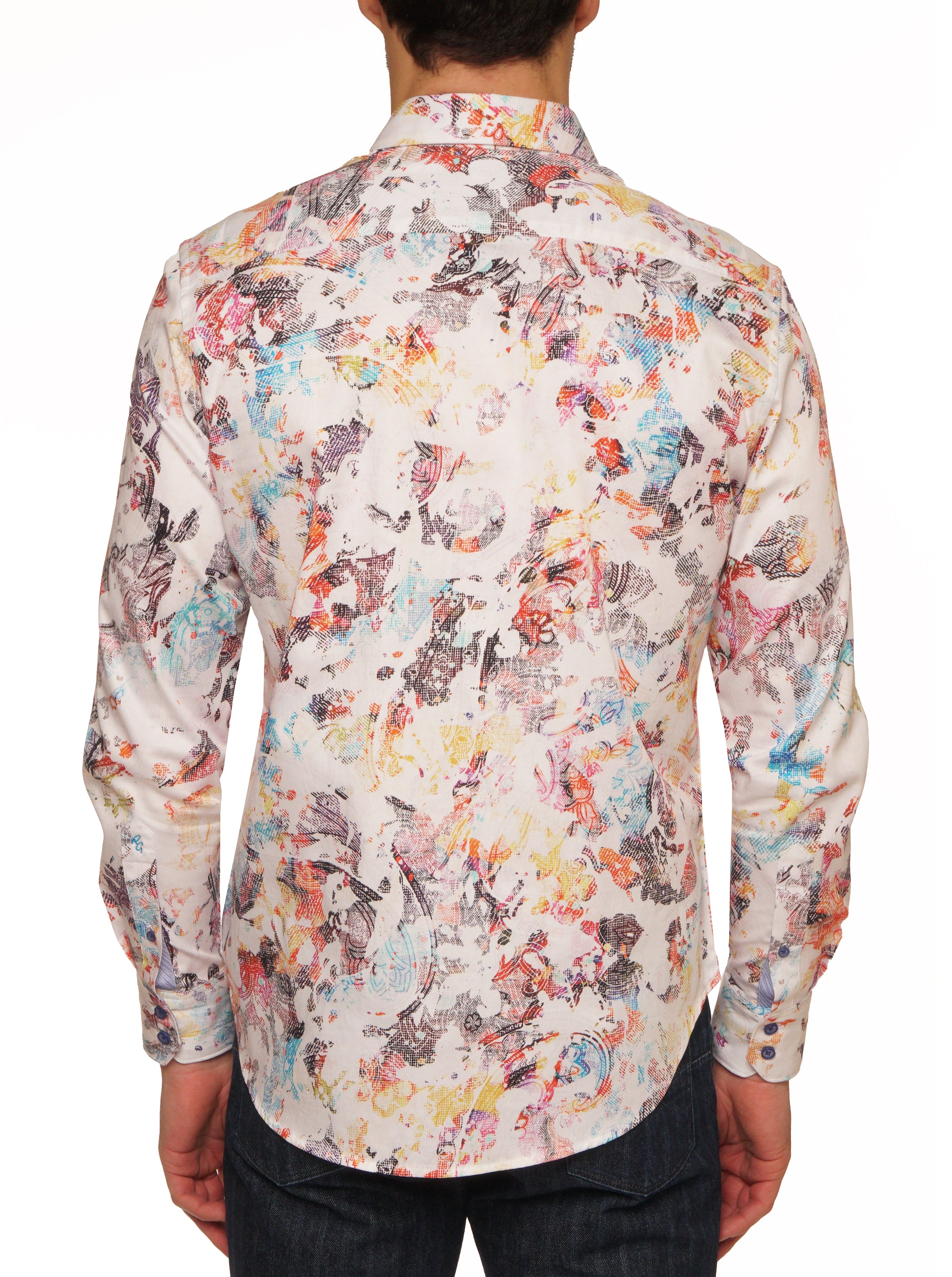SPLASH OF COLOR LONG SLEEVE BUTTON DOWN SHIRT