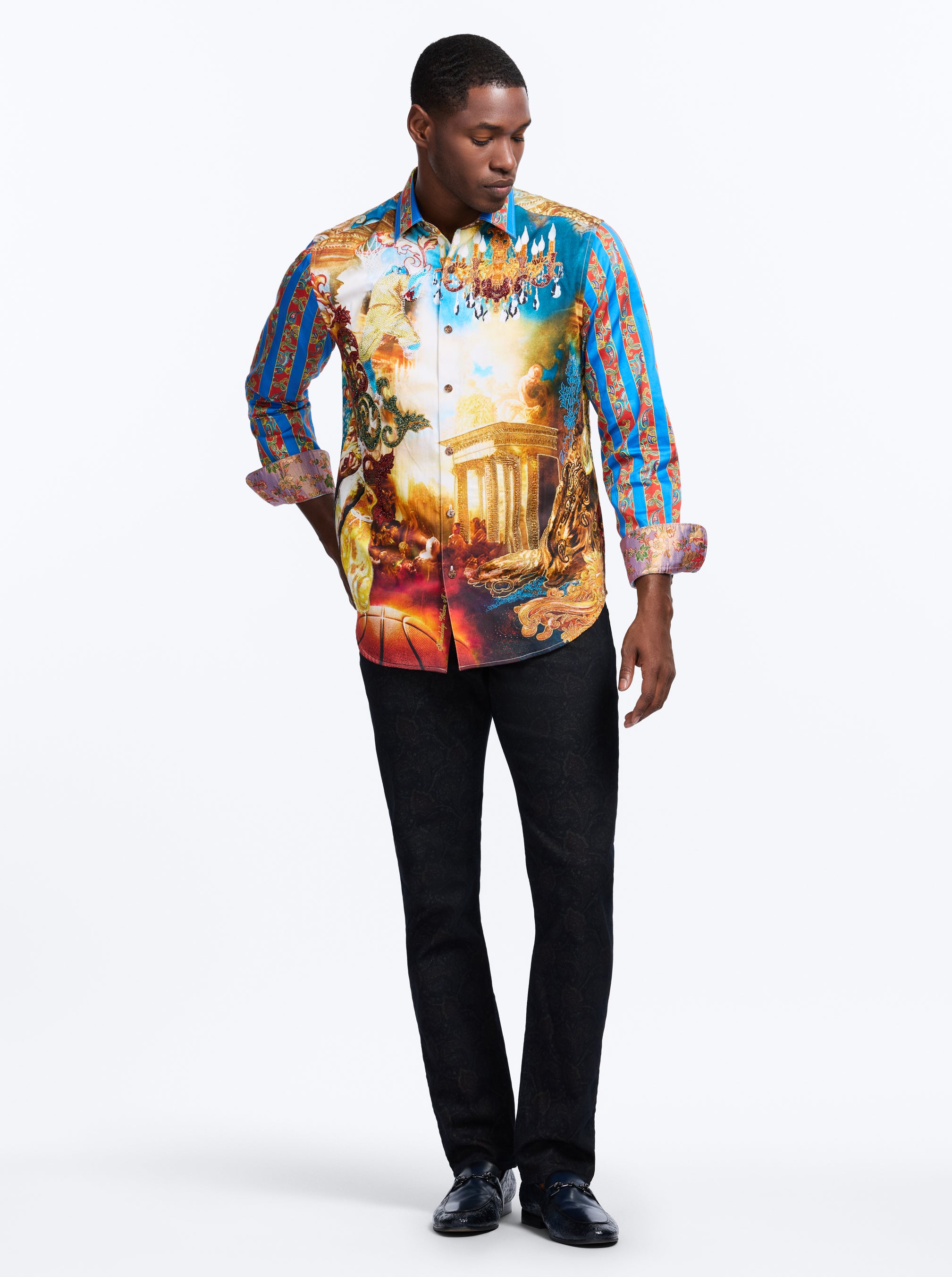 LIMITED EDITION COURTS OF KINGS LONG SLEEVE BUTTON DOWN SHIRT
