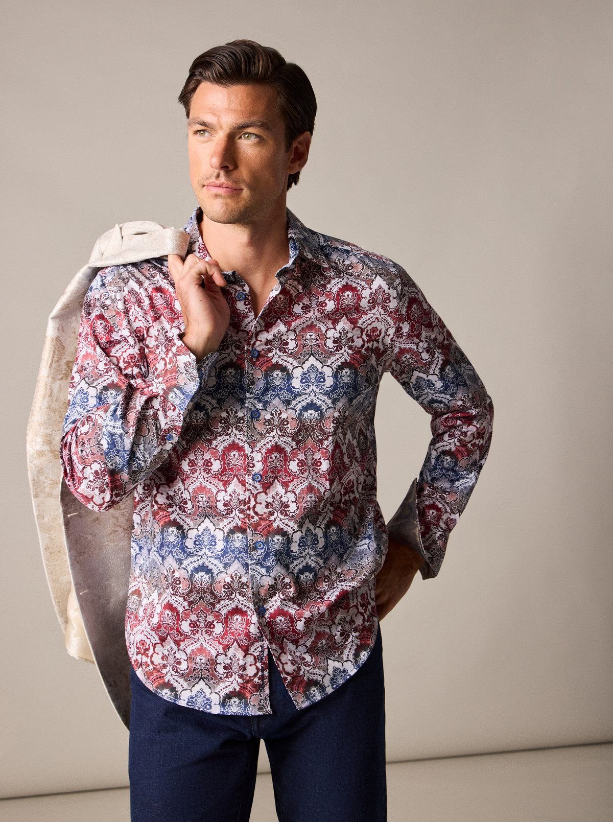 REDICOTE LONG SLEEVE BUTTON DOWN SHIRT