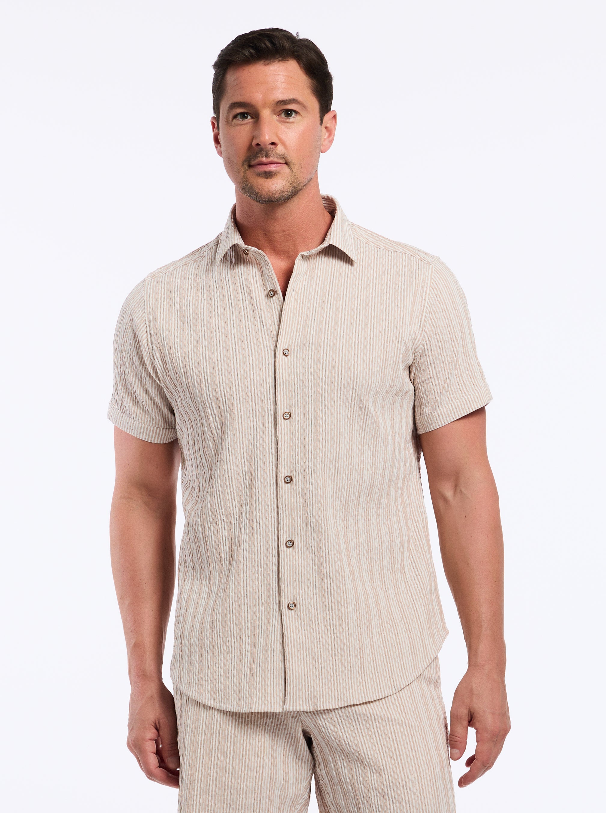 FORNILLO SHORT SLEEVE BUTTON DOWN SHIRT