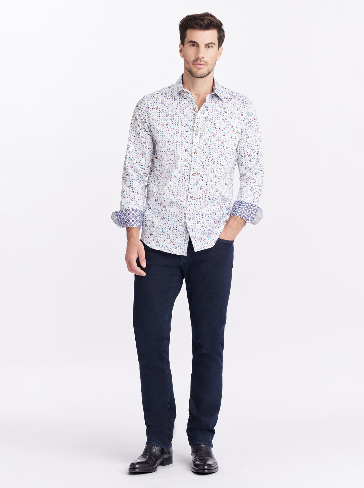 COMBE LONG SLEEVE BUTTON DOWN SHIRT
