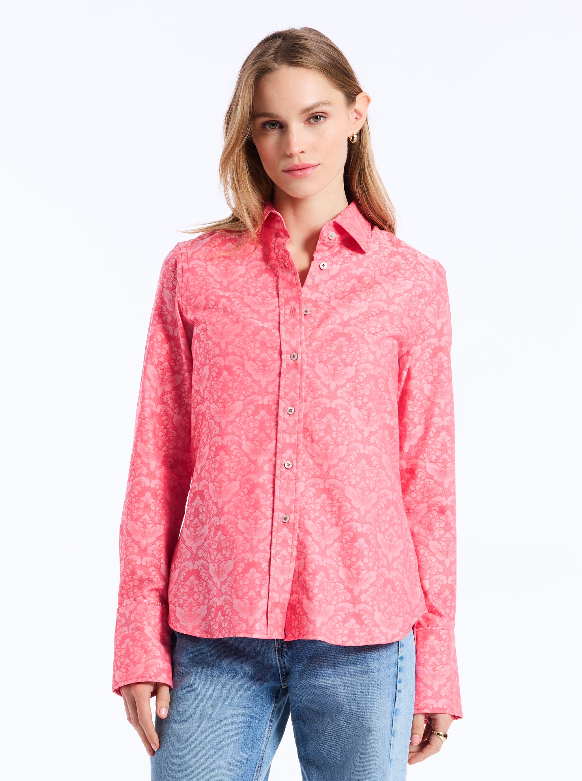 PRISCILLA LONG SLEEVE BUTTON DOWN SHIRT