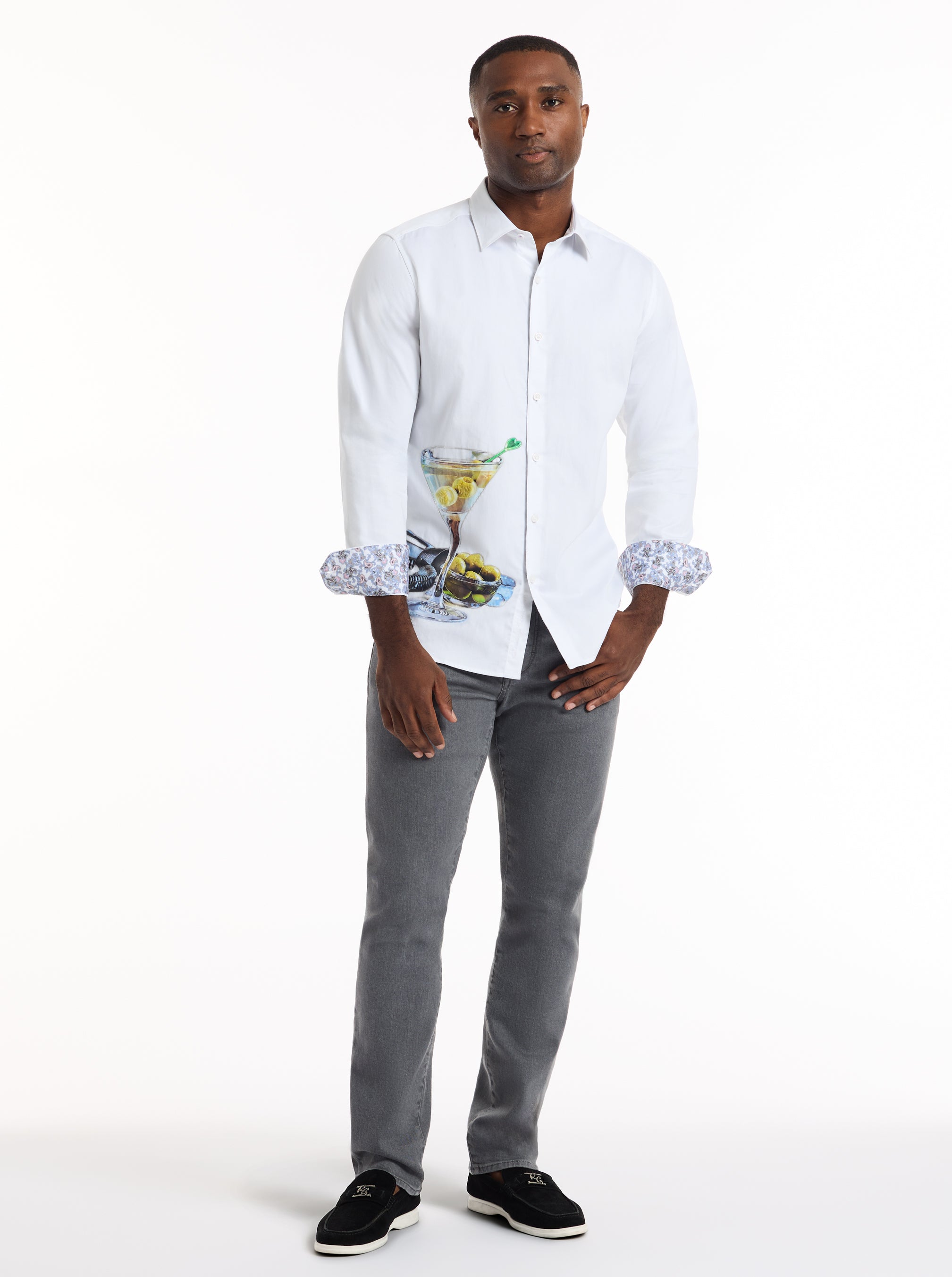 MARTINI MODE LONG SLEEVE BUTTON DOWN SHIRT