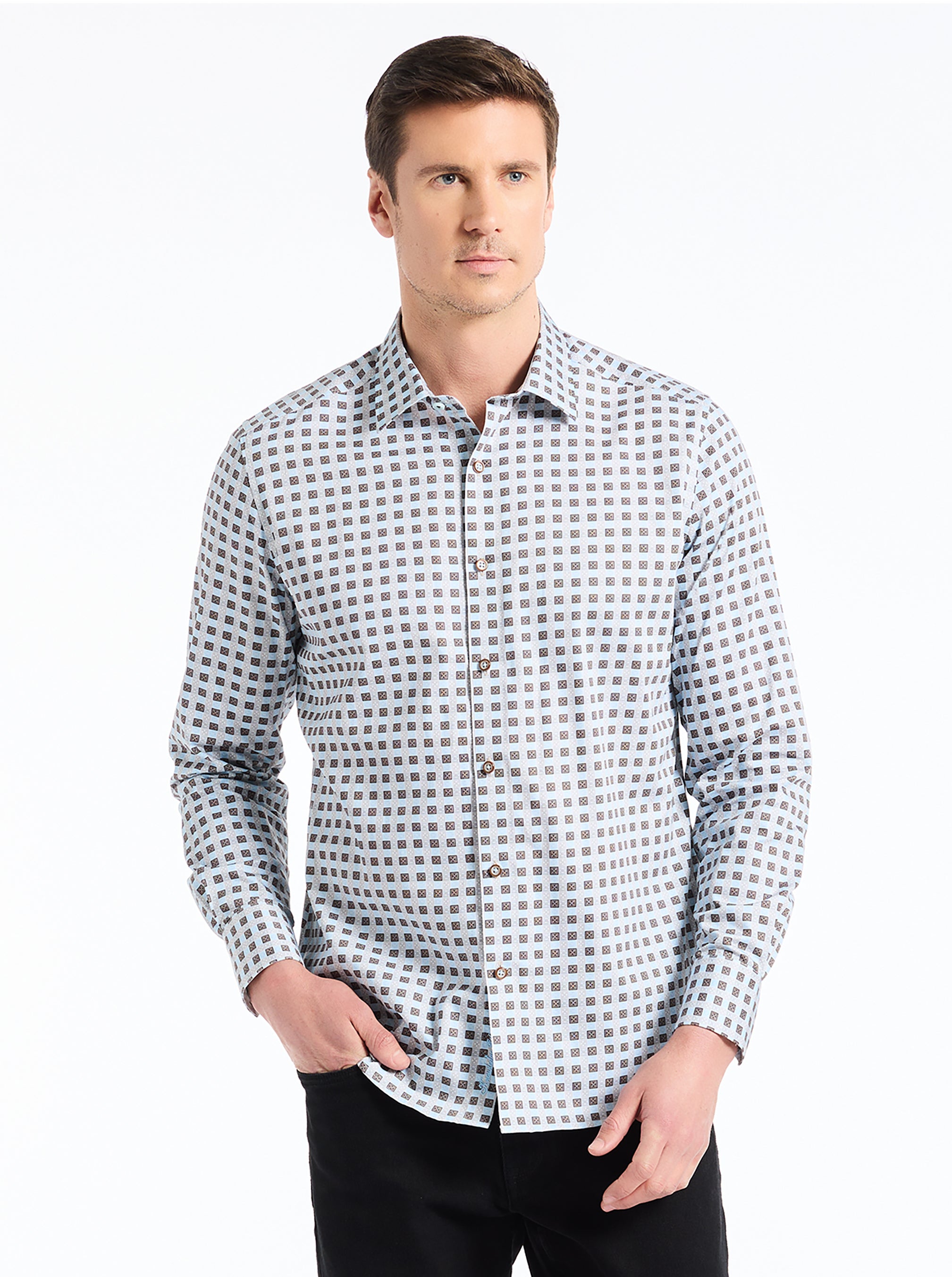 OSTIN LONG SLEEVE BUTTON DOWN SHIRT