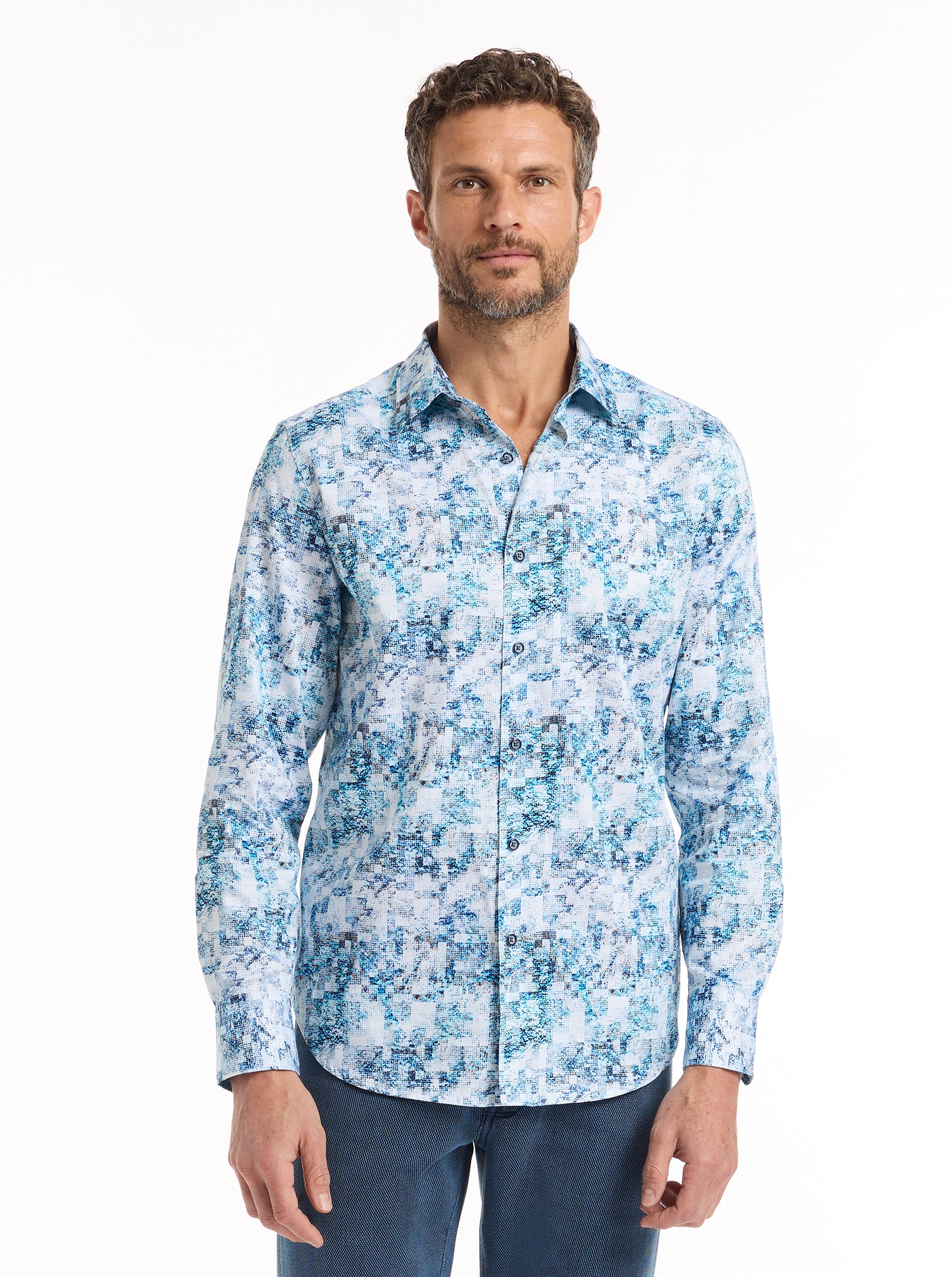 RAHAN LONG SLEEVE BUTTON DOWN SHIRT