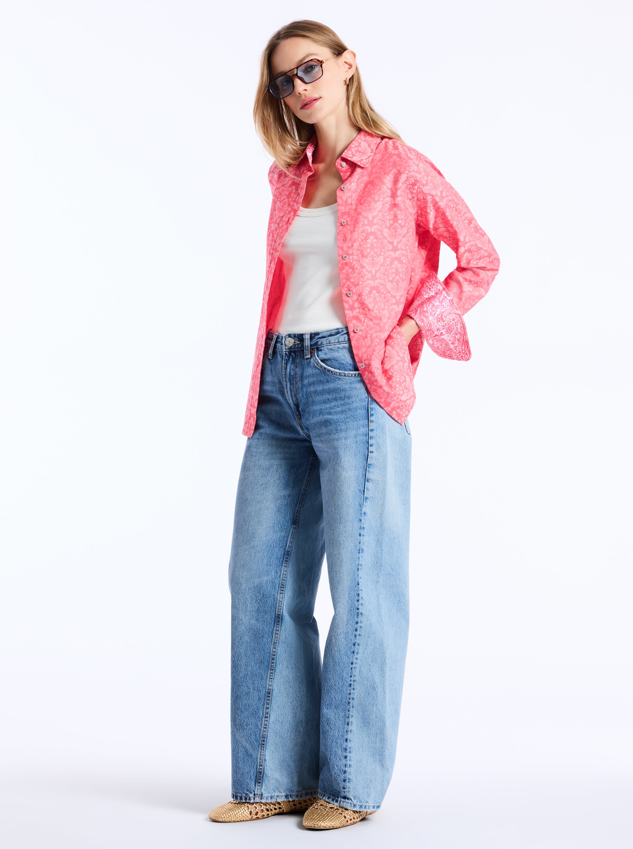 PRISCILLA LONG SLEEVE BUTTON DOWN SHIRT