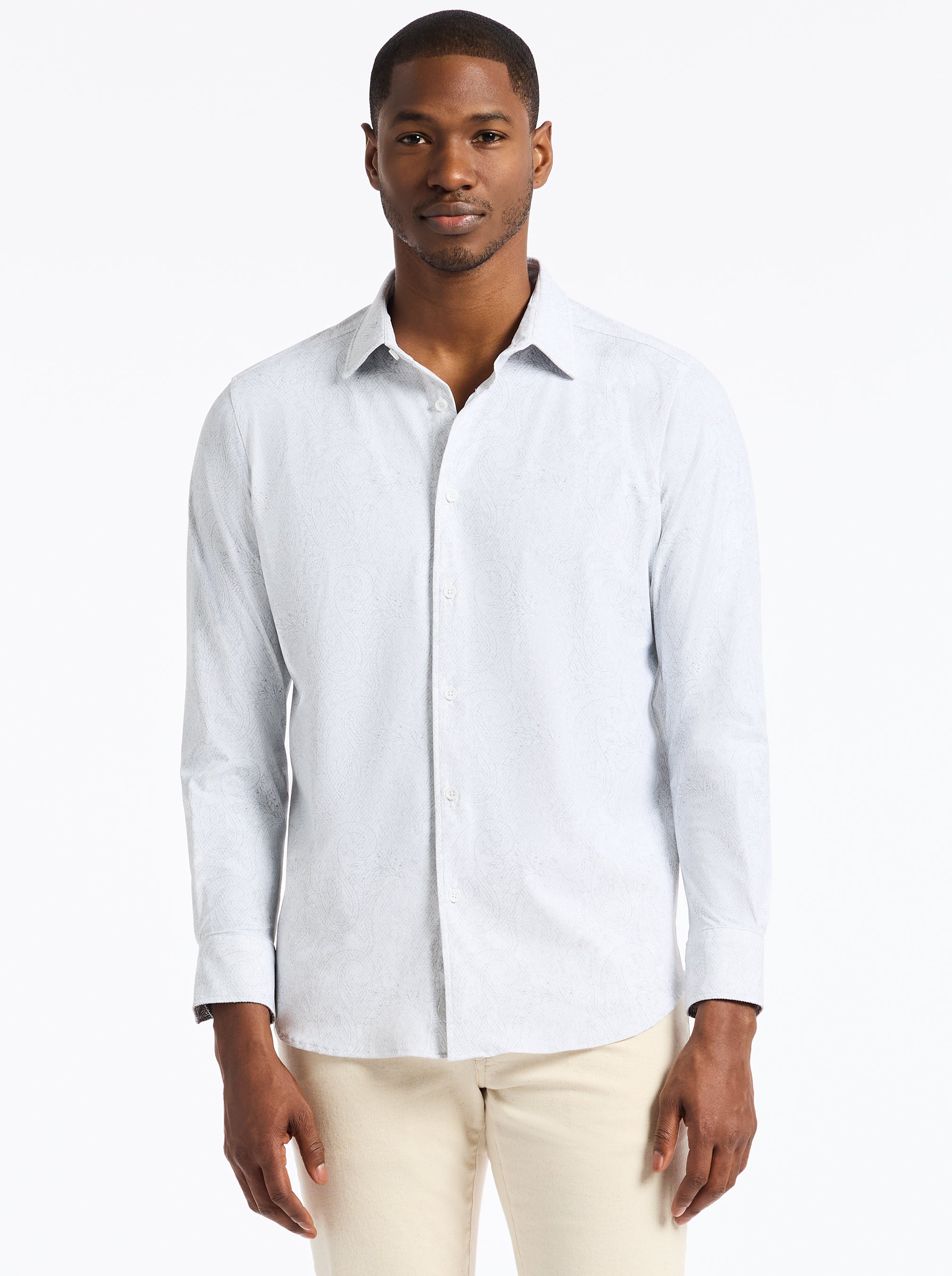 THURSTON LONG SLEEVE BUTTON DOWN KNIT SHIRT