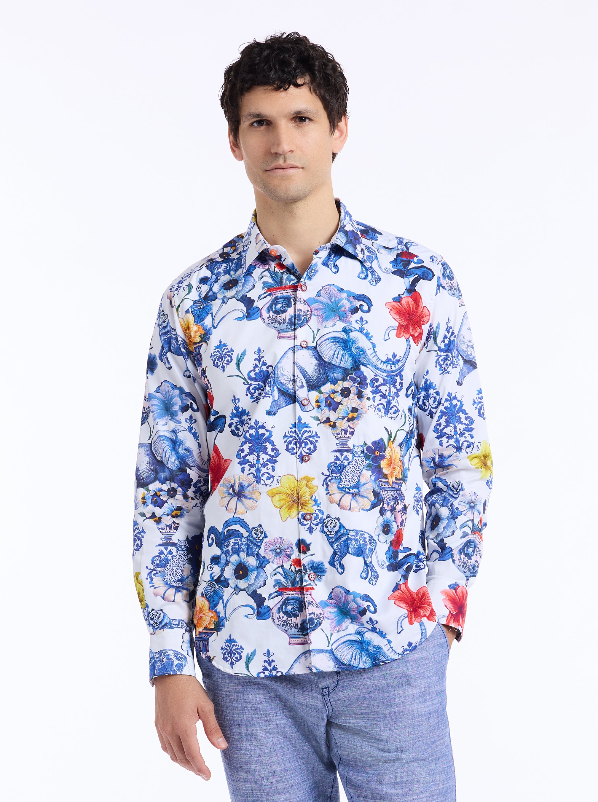 PICCADILLY LONG SLEEVE BUTTON DOWN SHIRT