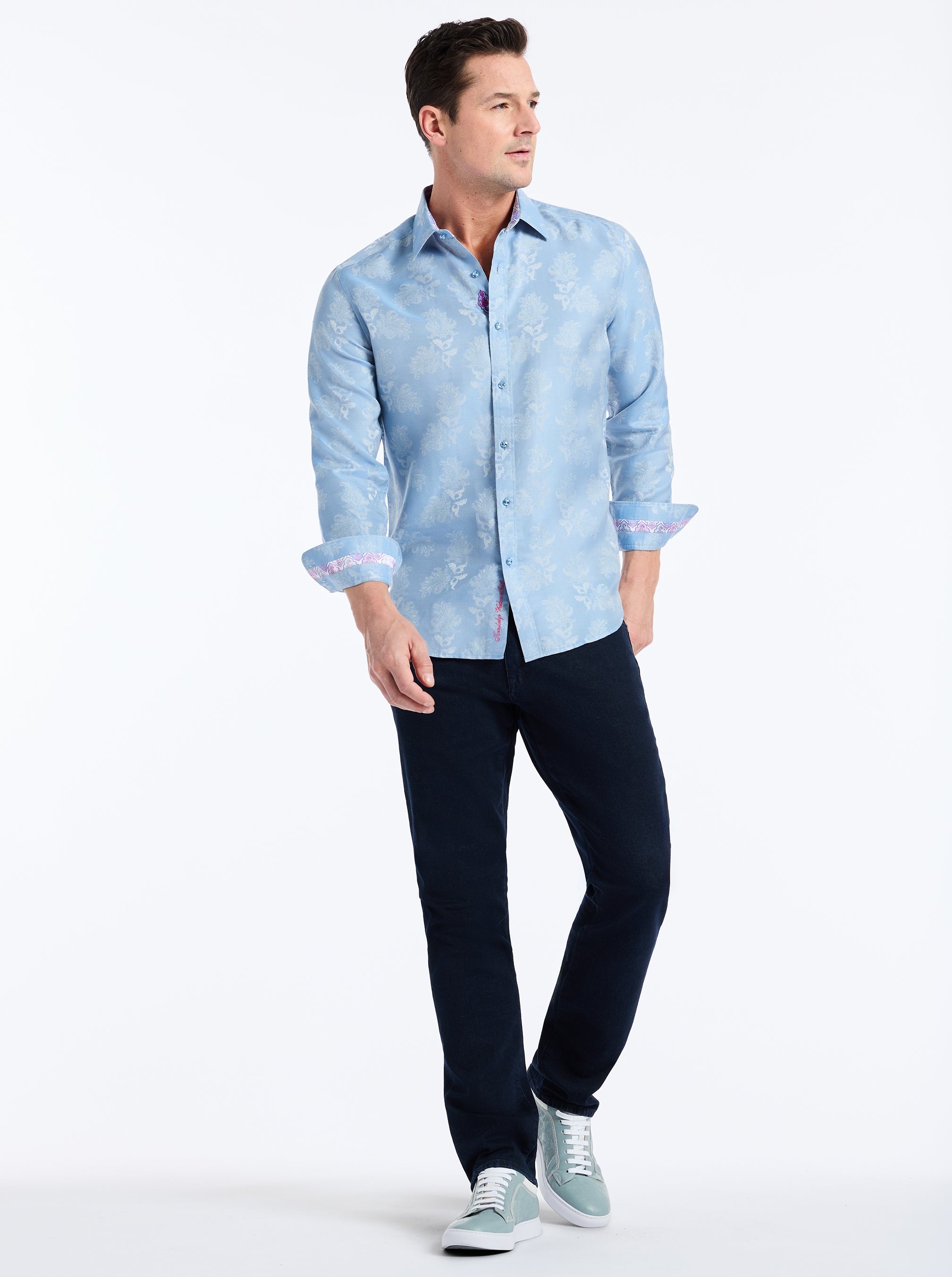 LIMITED EDITION A HUE OF BLUE LONG SLEEVE BUTTON DOWN SHIRT