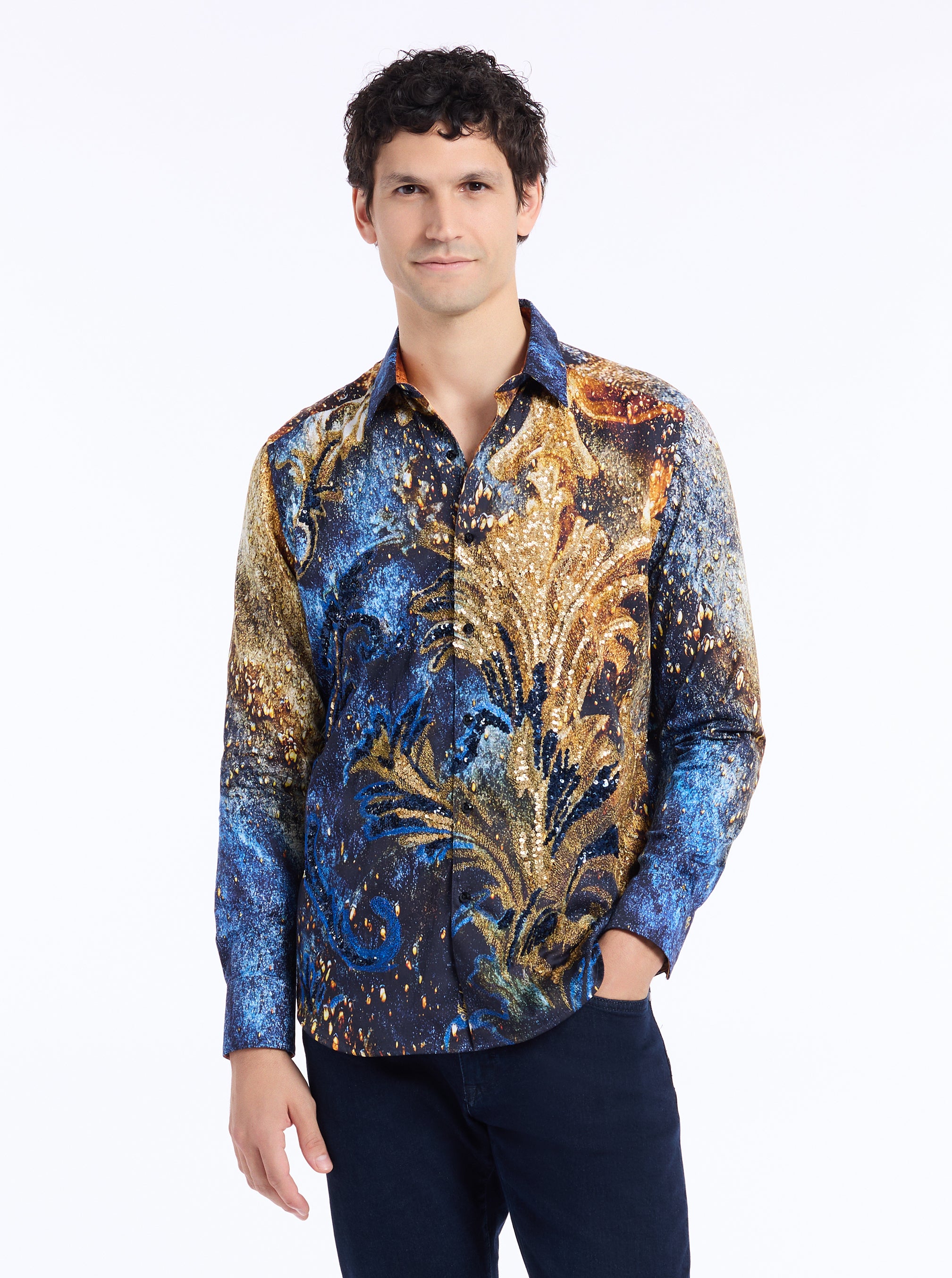 LIMITED EDITION FLEUR DE MARE LONG SLEEVE BUTTON DOWN SHIRT
