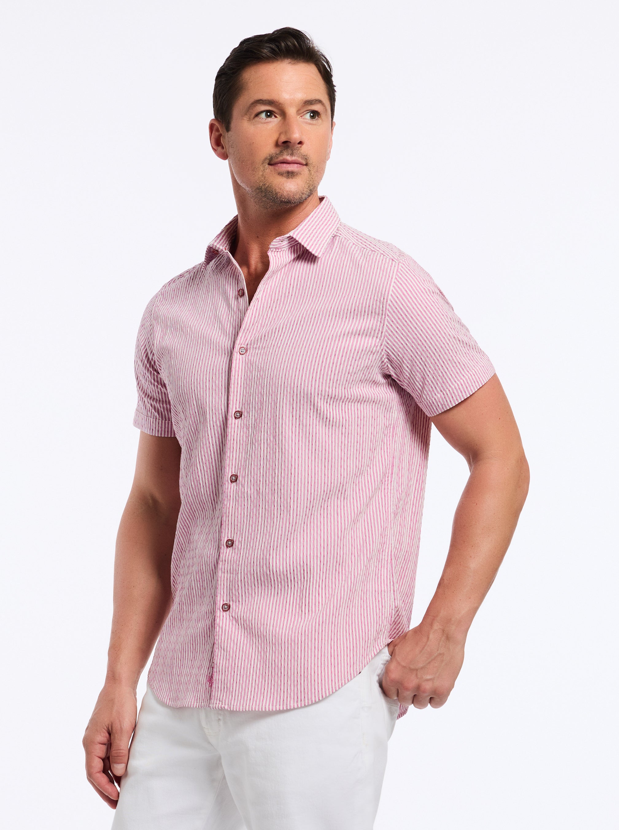 FORNILLO SHORT SLEEVE BUTTON DOWN SHIRT