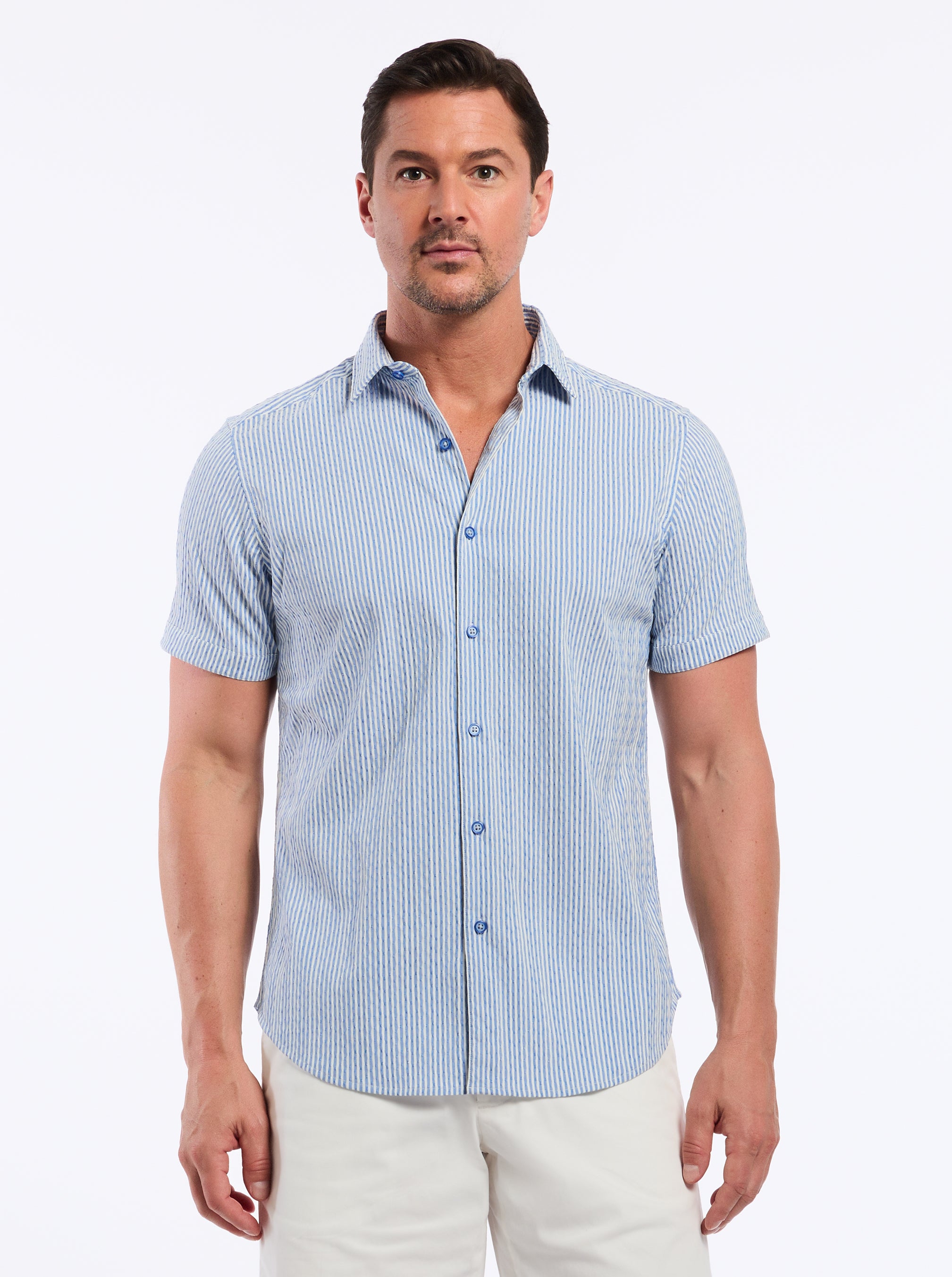 FORNILLO SHORT SLEEVE BUTTON DOWN SHIRT