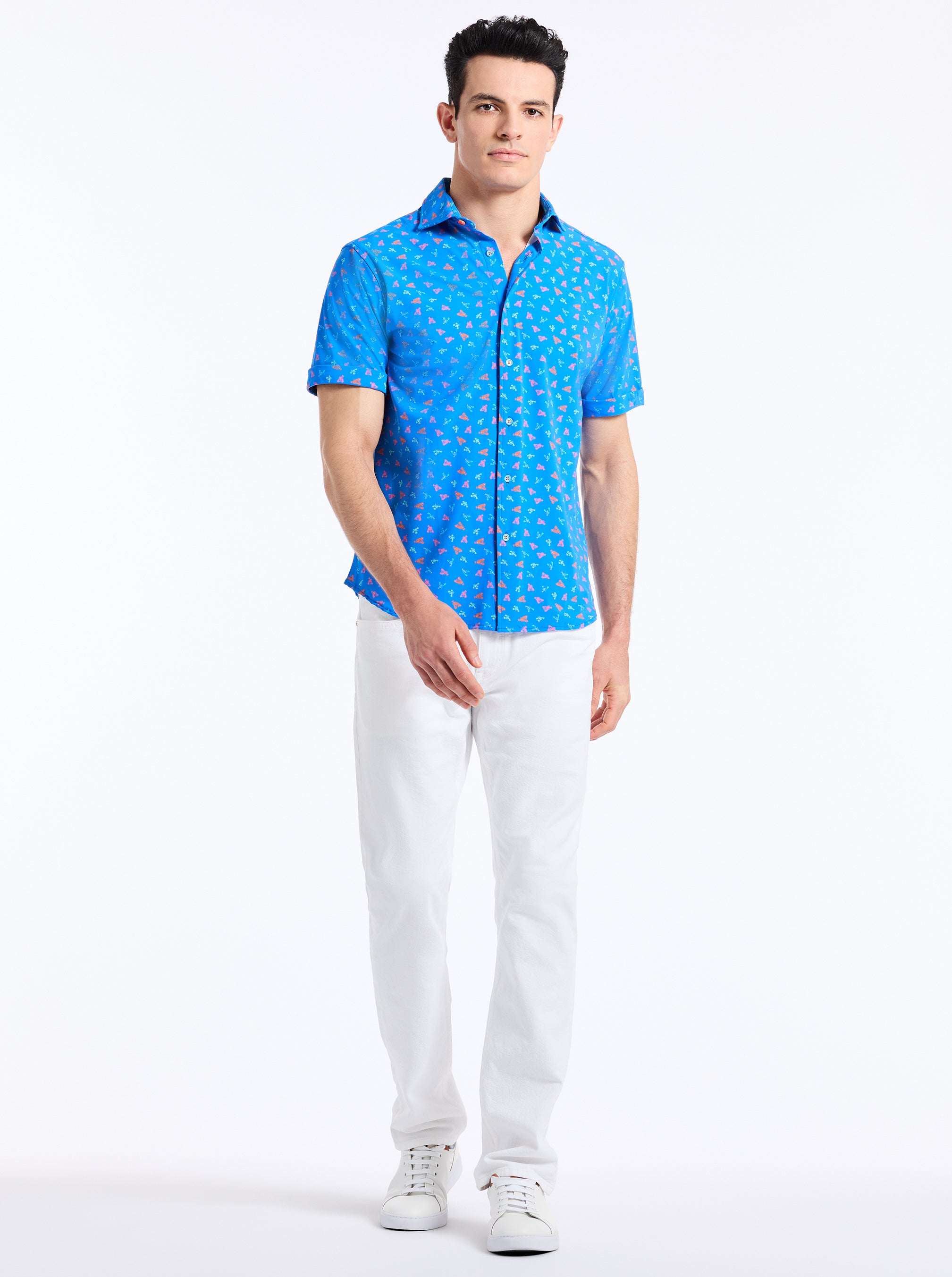 LOBSTER ROLL SHORT SLEEVE BUTTON DOWN SHIRT