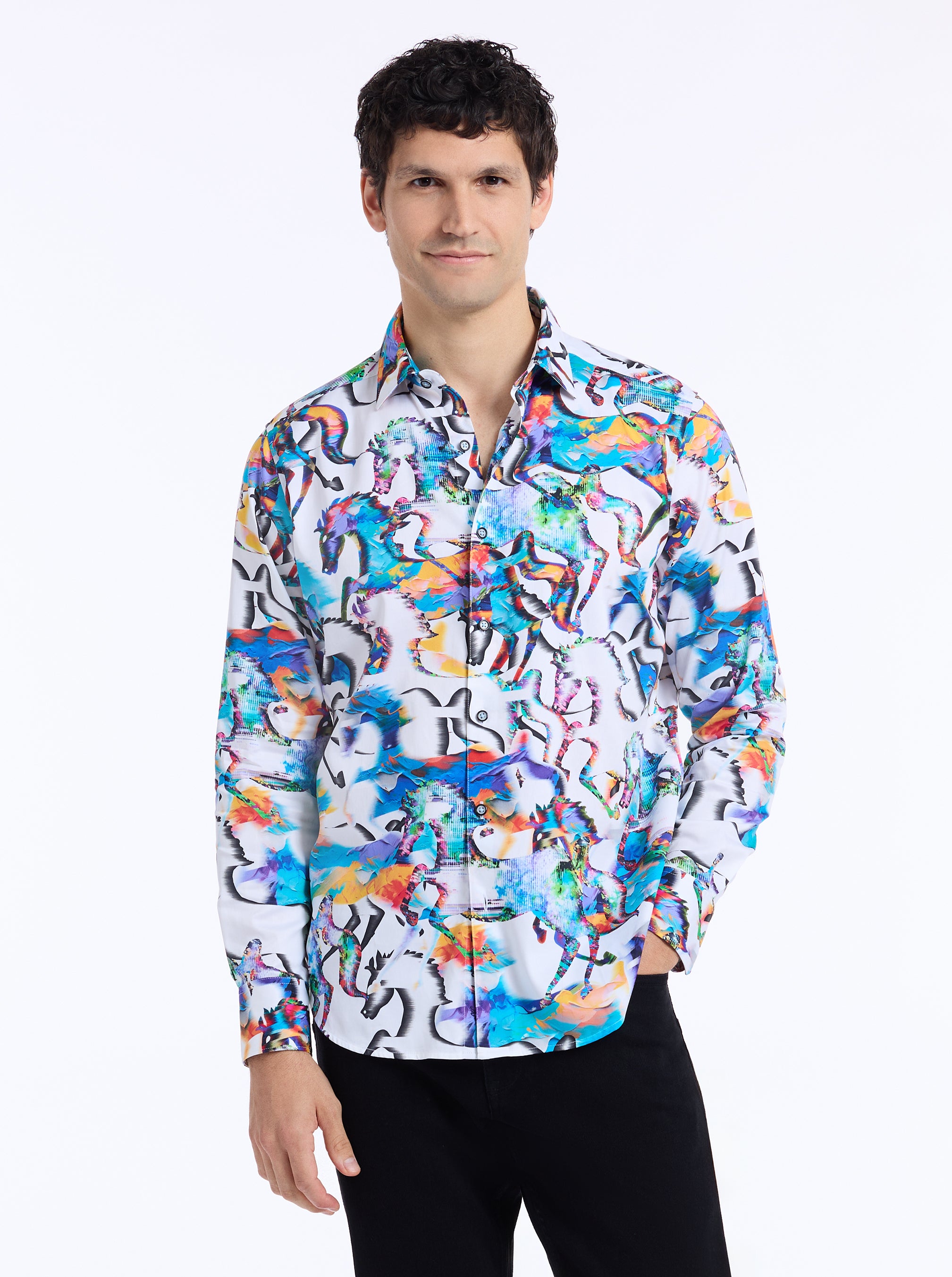 MANE EVENT LONG SLEEVE BUTTON DOWN SHIRT