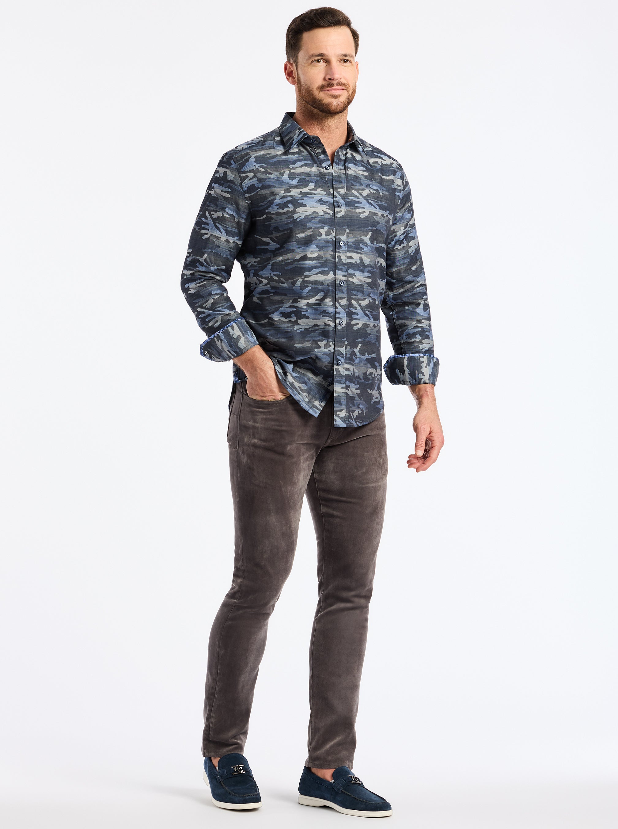 HARRINGTON LONG SLEEVE BUTTON DOWN SHIRT