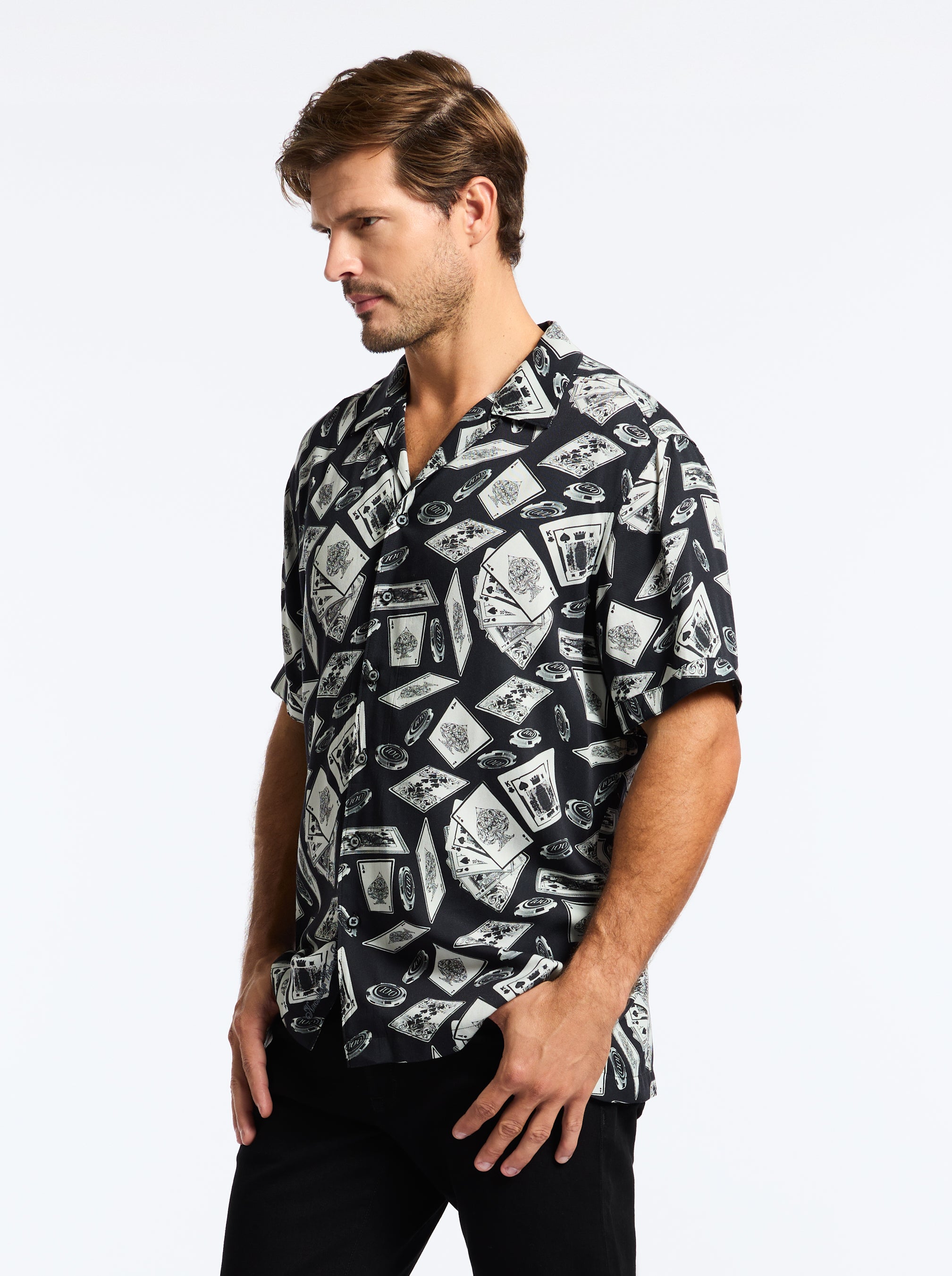FULL HOUSE SHORT SLEEVE BUTTON DOWN SHIRT