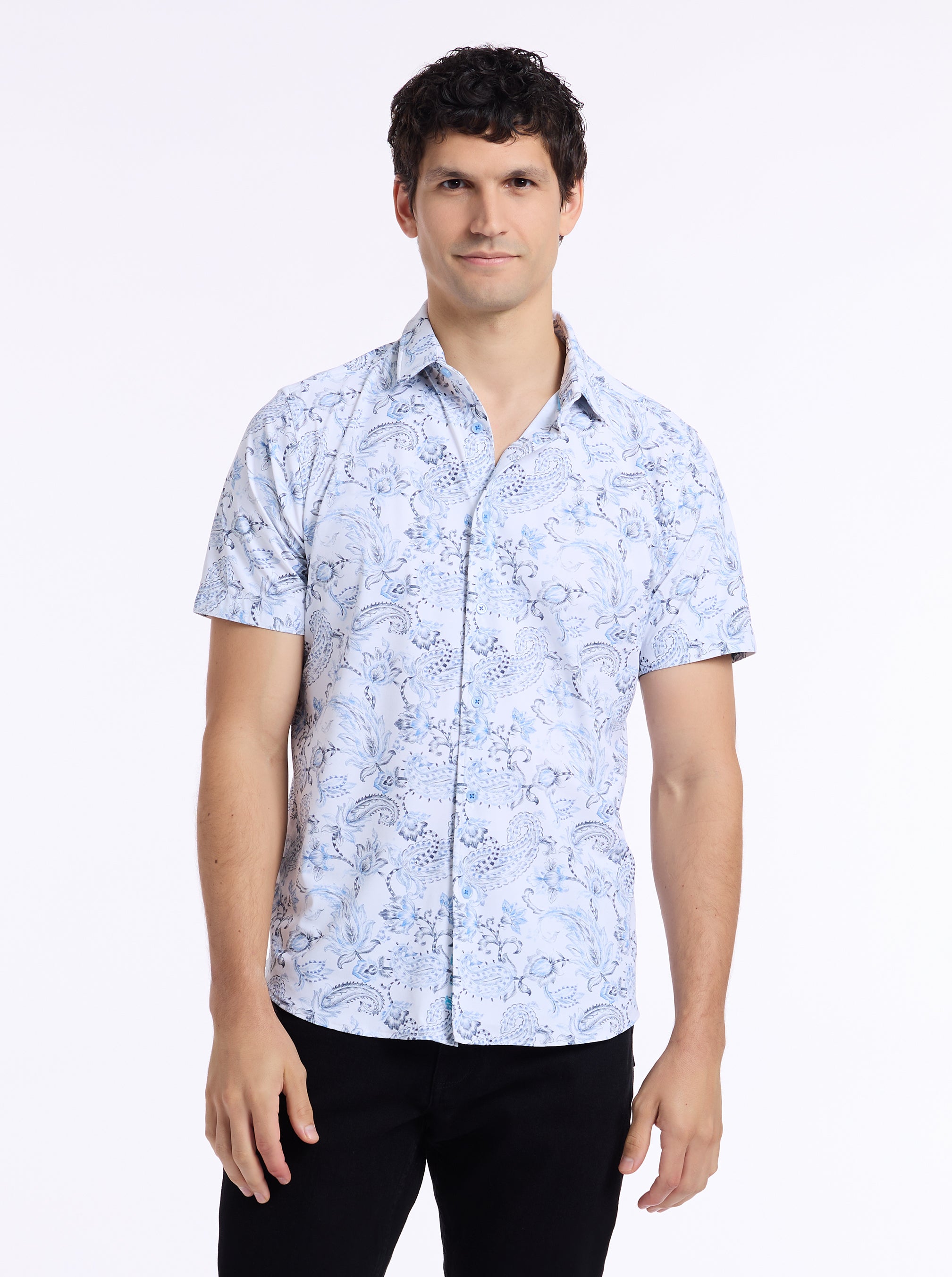 BASCOBEL SHORT SLEEVE BUTTON DOWN SHIRT