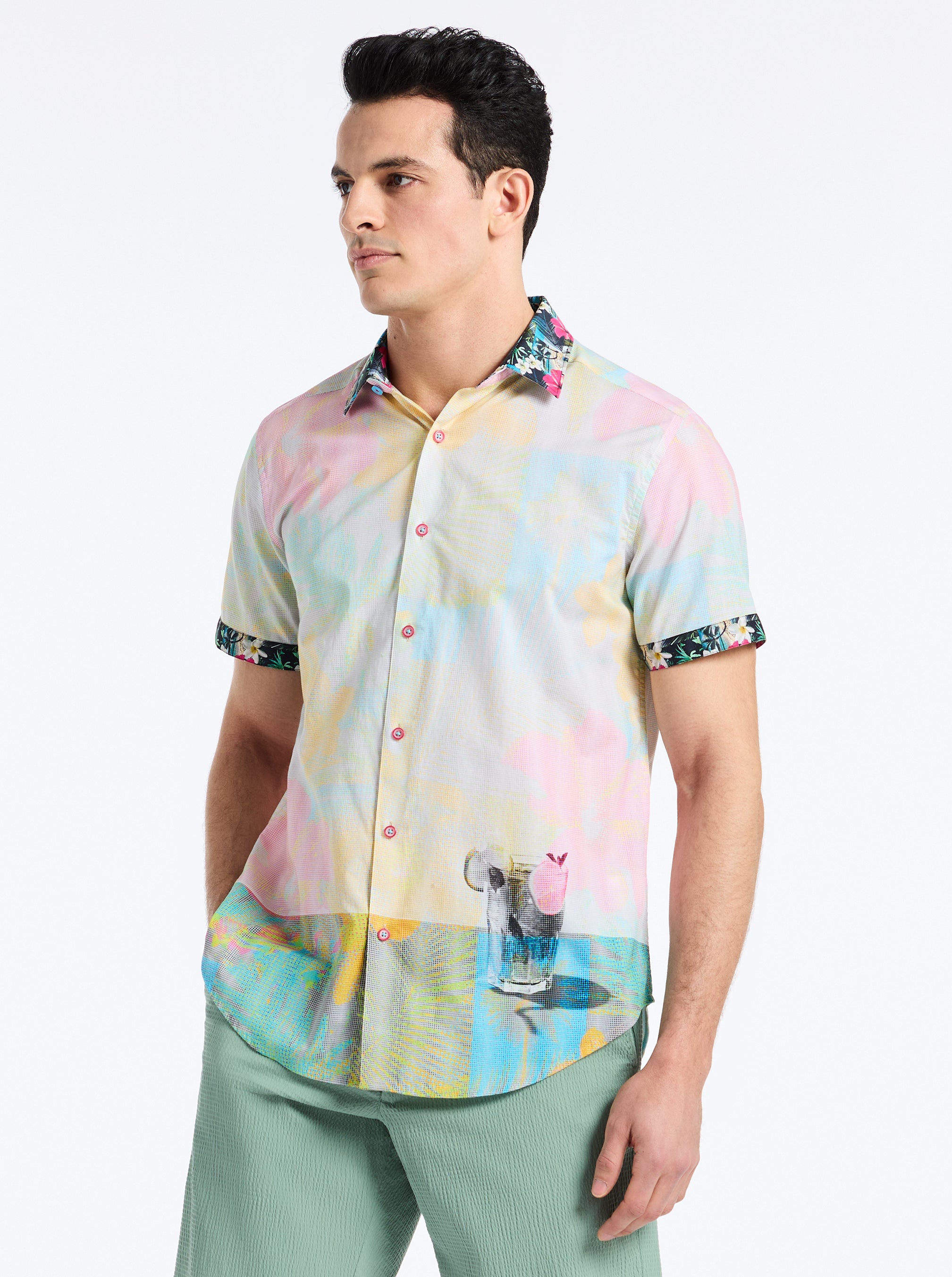 HAZE SHORT SLEEVE BUTTON DOWN SHIRT BIG