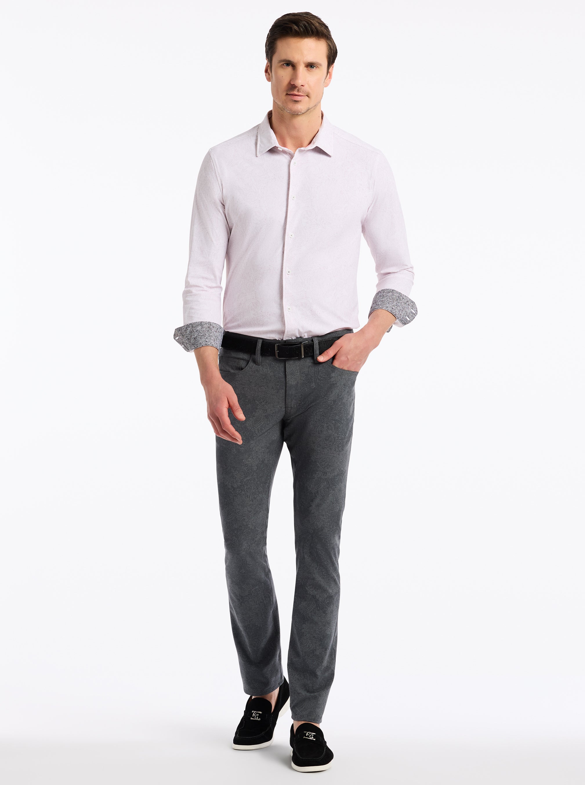 THURSTON LONG SLEEVE BUTTON DOWN KNIT SHIRT