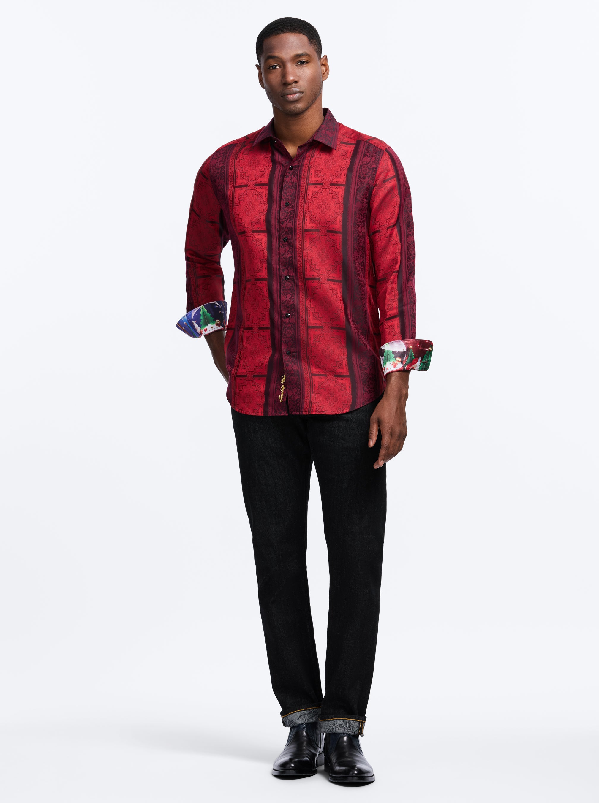 LIMITED EDITION CRIMSON CHEER LONG SLEEVE BUTTON DOWN SHIRT