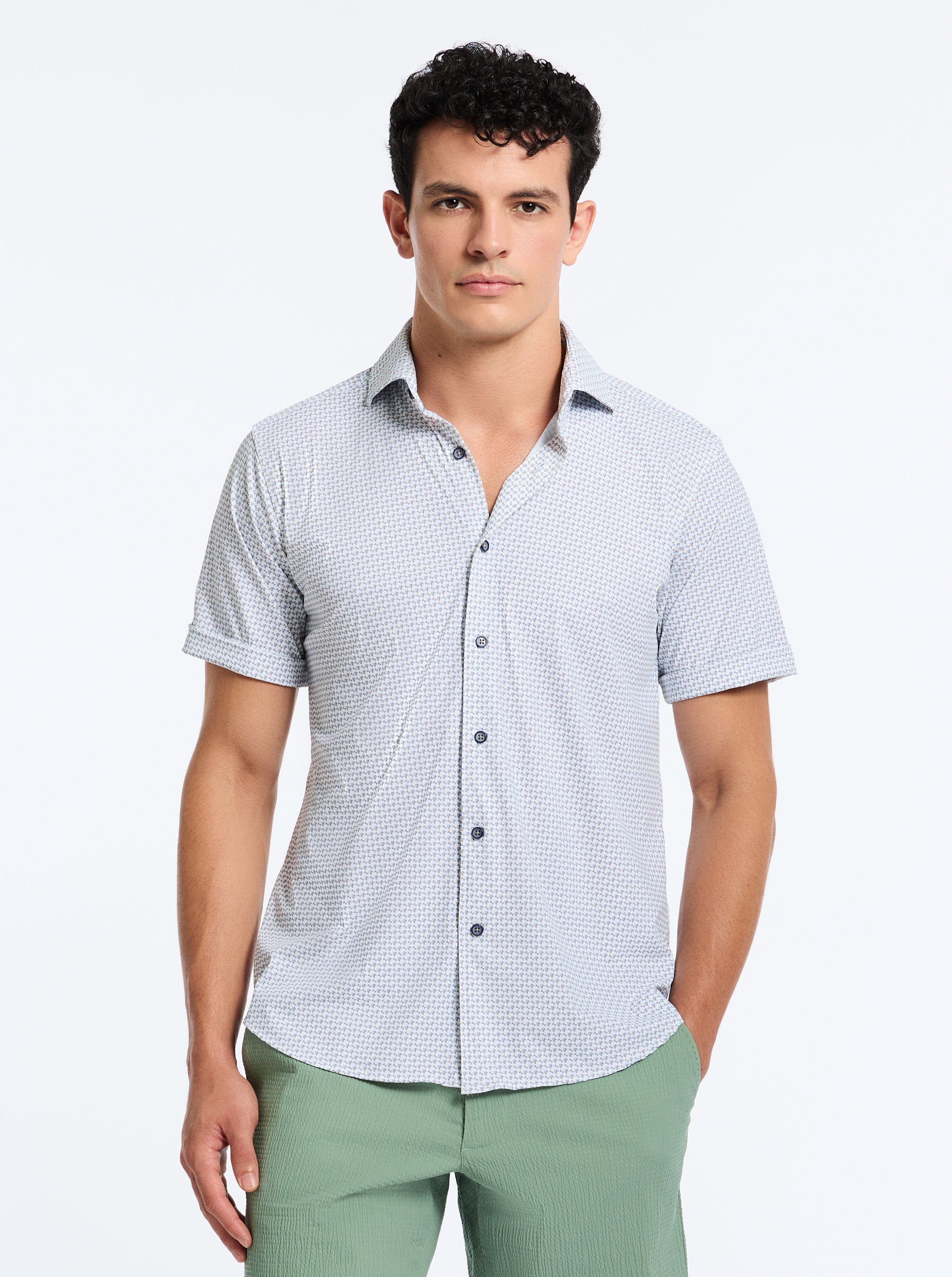 COPACABANNA SHORT SLEEVE BUTTON DOWN SHIRT