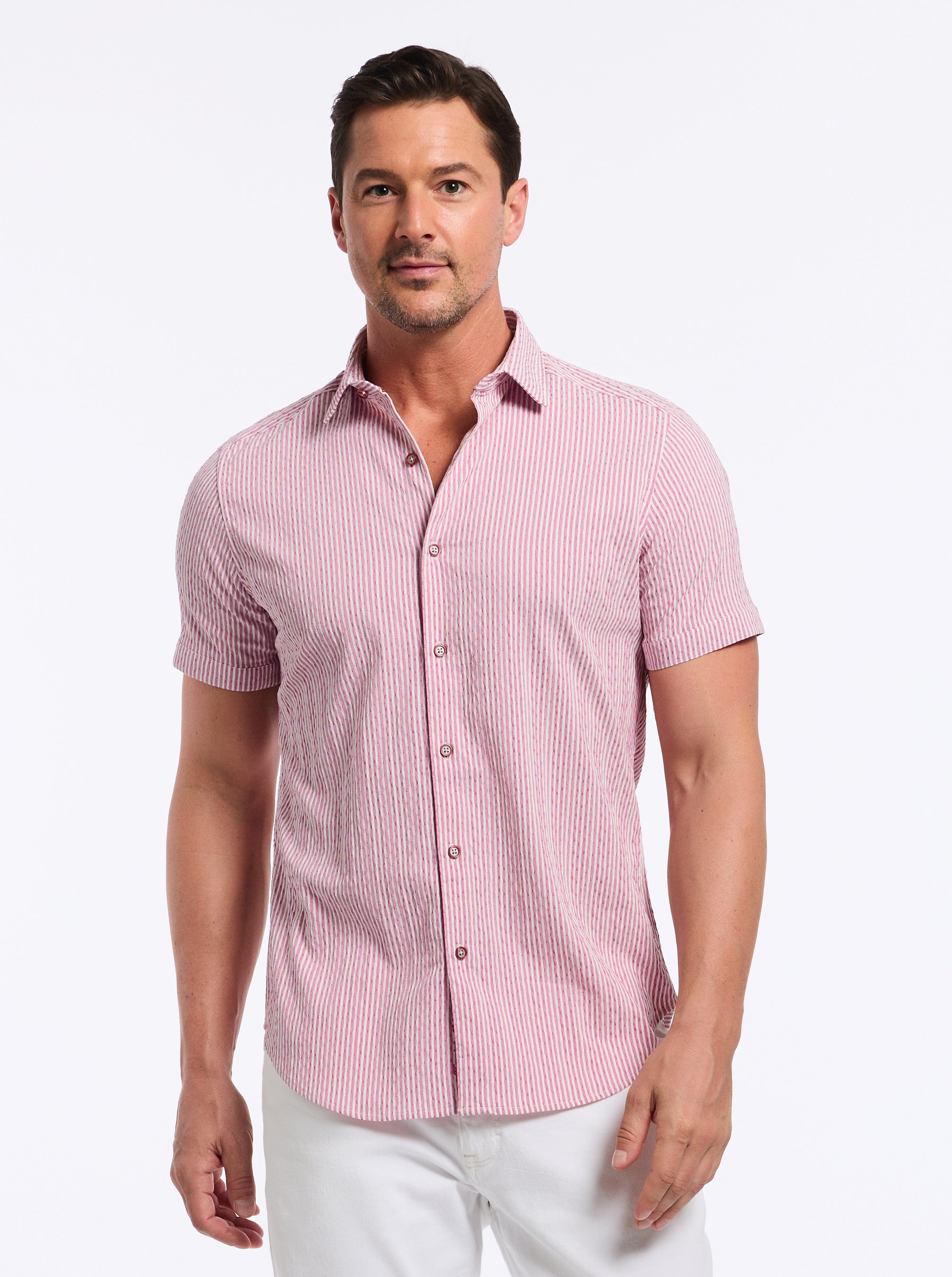 FORNILLO SHORT SLEEVE BUTTON DOWN SHIRT