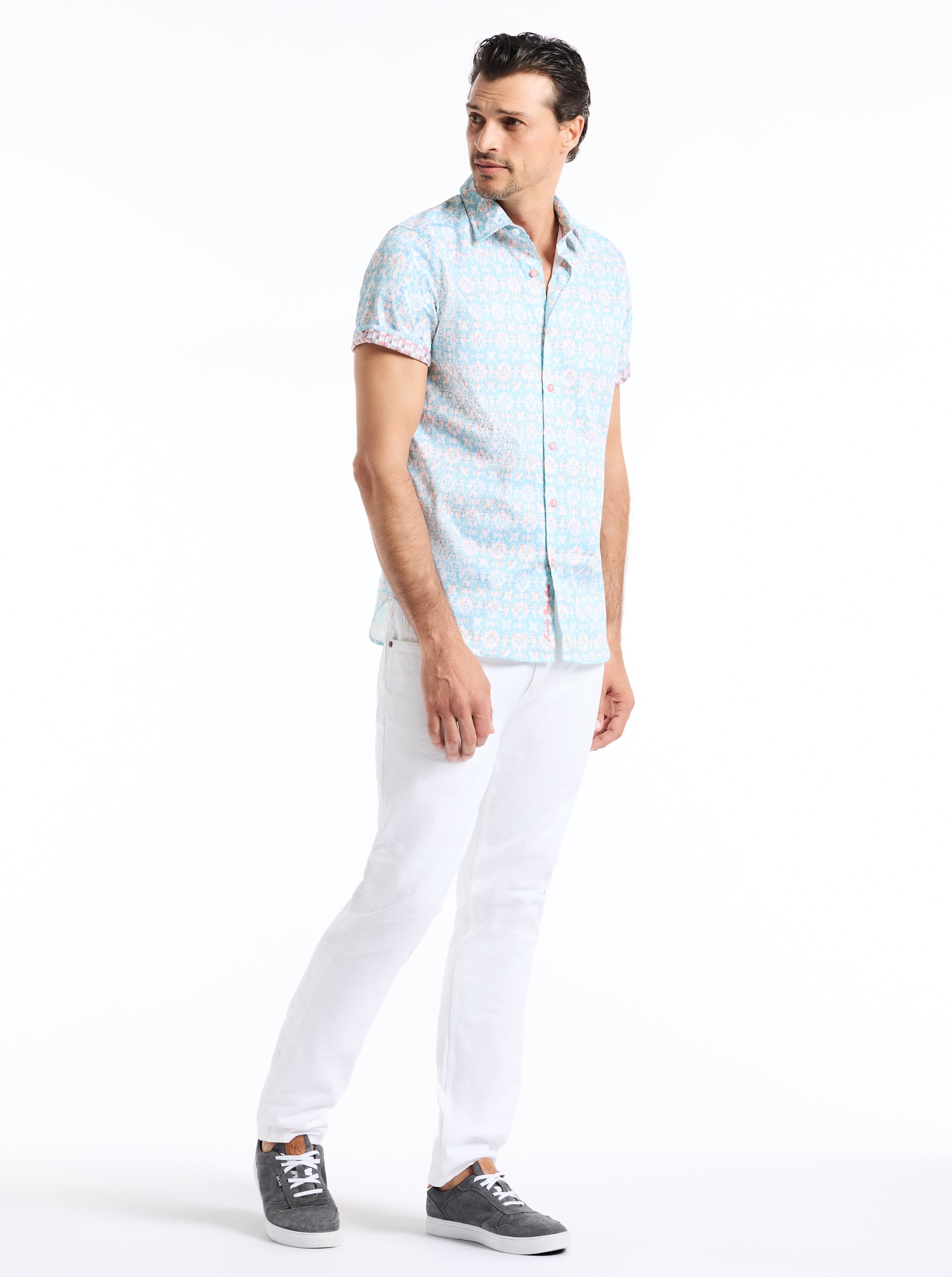 MIRAGE SHORT SLEEVE BUTTON DOWN SHIRT