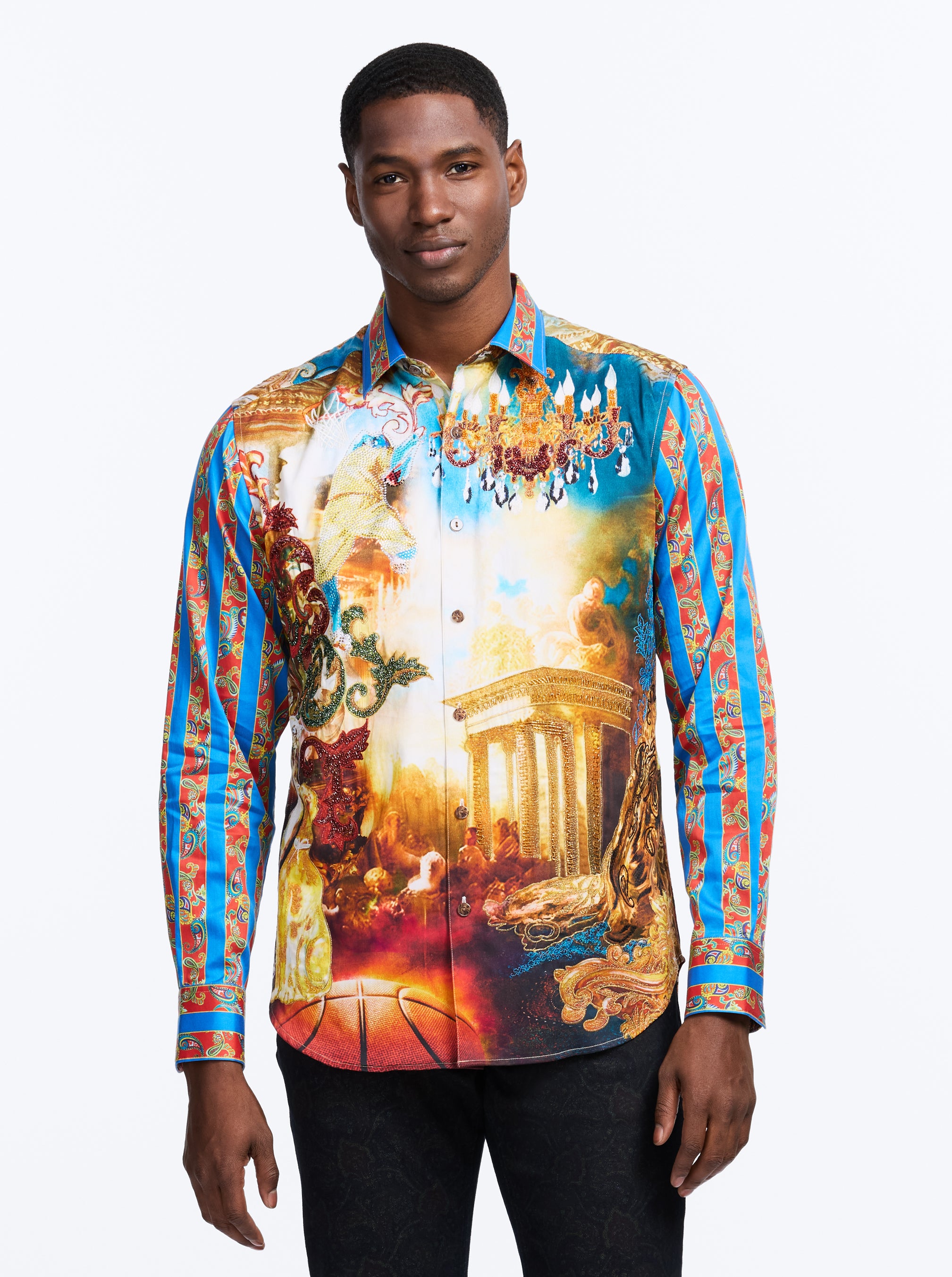 LIMITED EDITION COURTS OF KINGS LONG SLEEVE BUTTON DOWN SHIRT