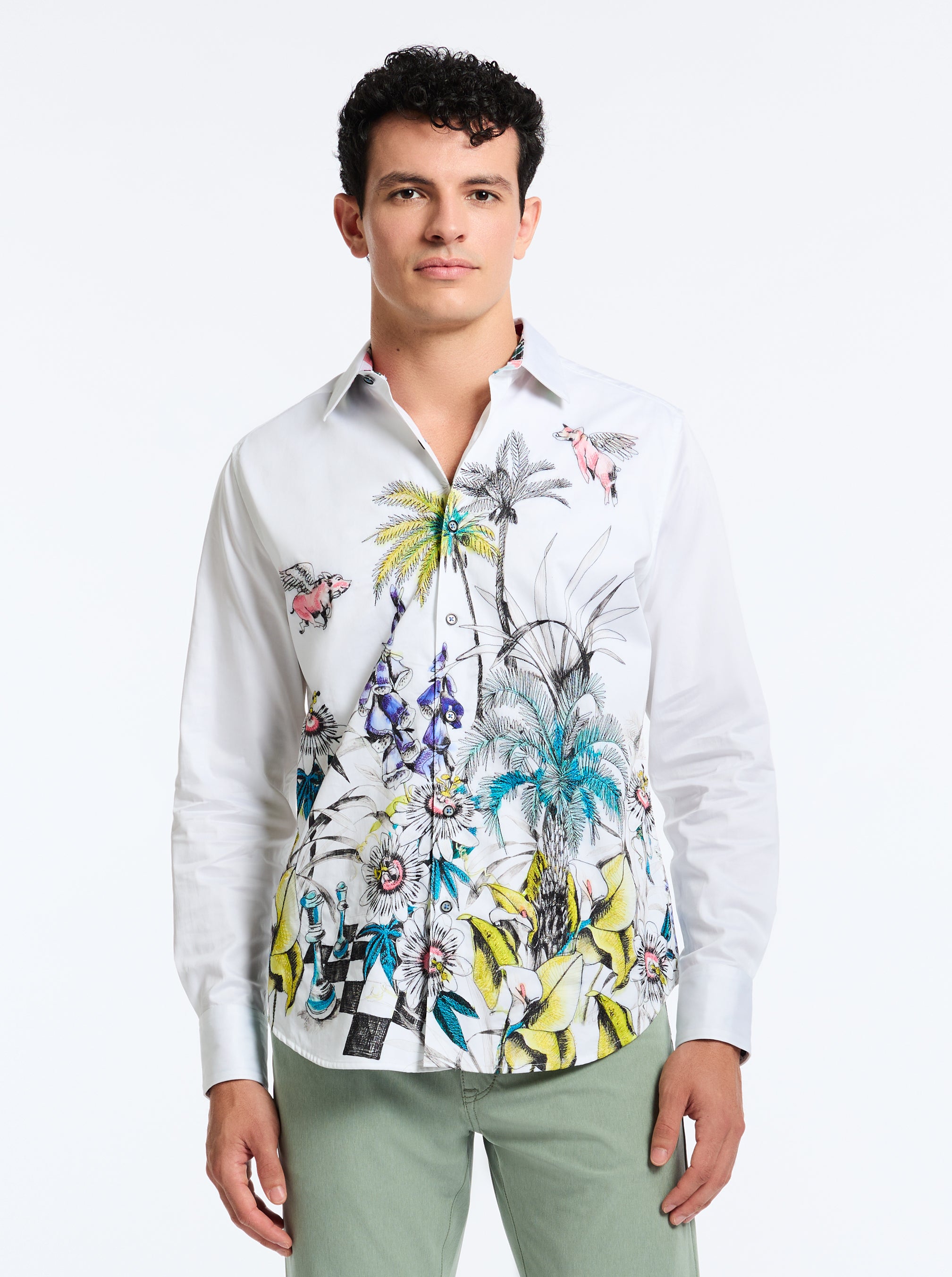 WHEN PIGS FLY LONG SLEEVE BUTTON DOWN SHIRT BIG