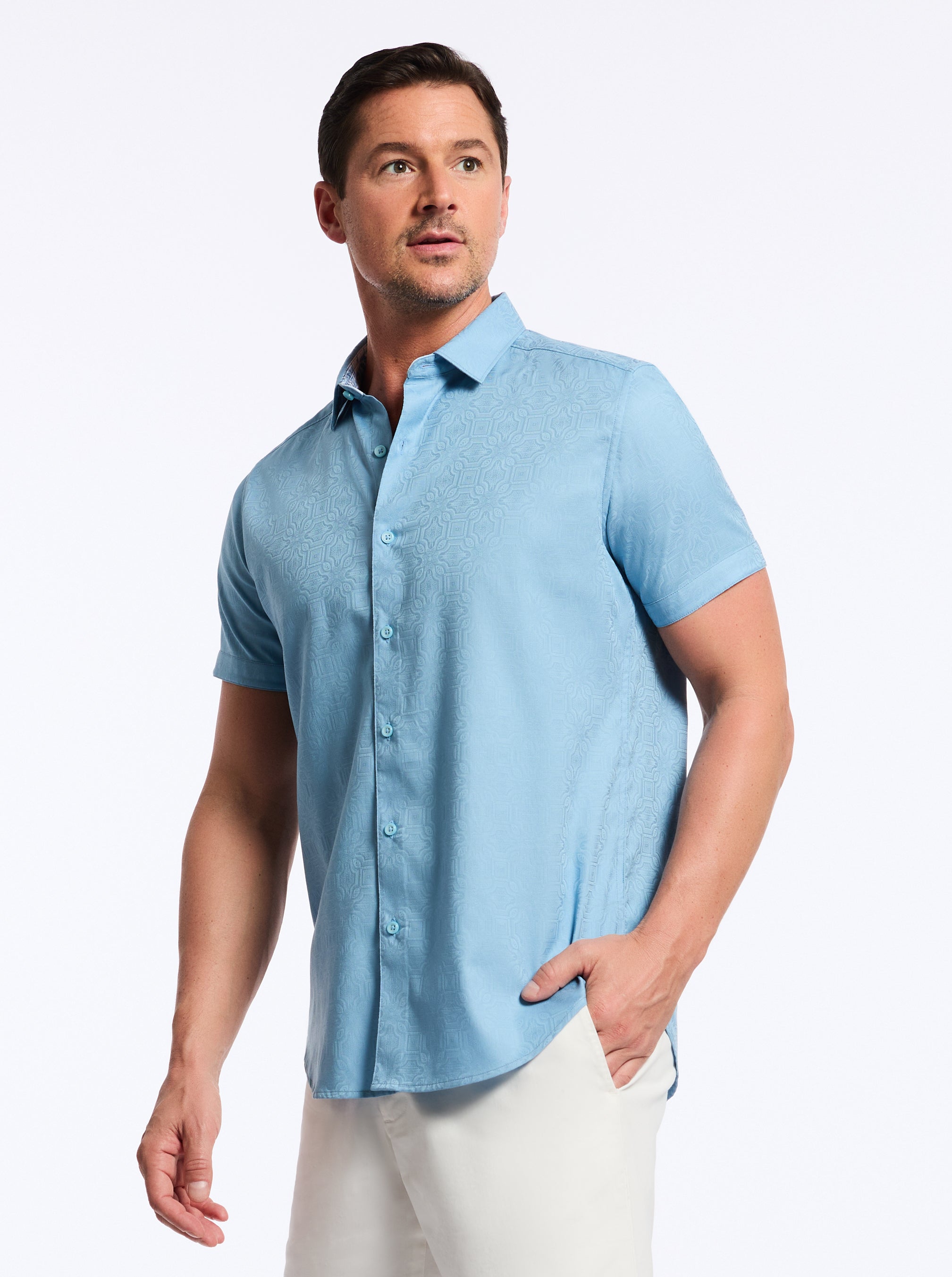ODYSSEY SHORT SLEEVE BUTTON DOWN SHIRT