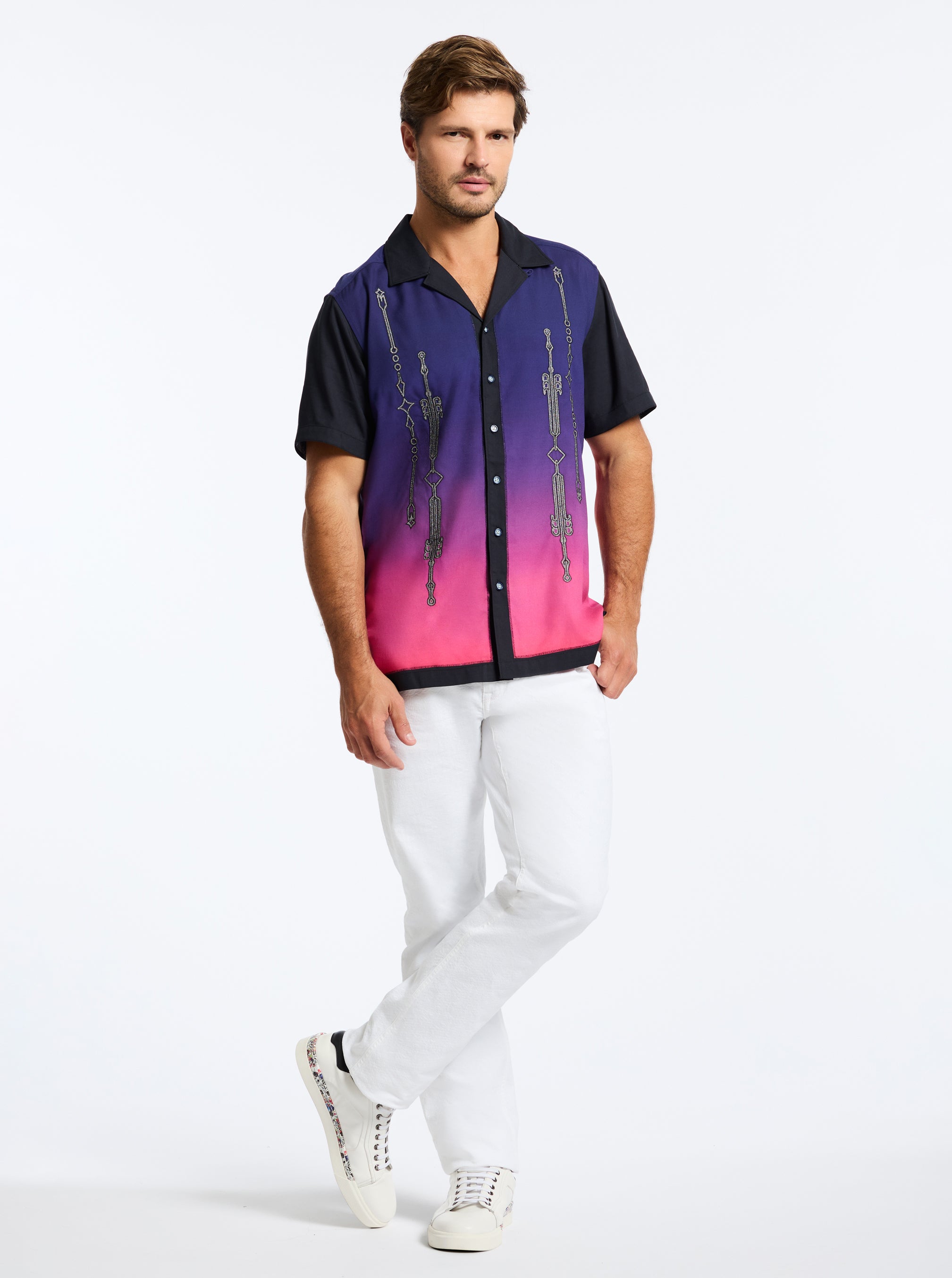 SUNSET RALLY SHORT SLEEVE BUTTON DOWN SHIRT