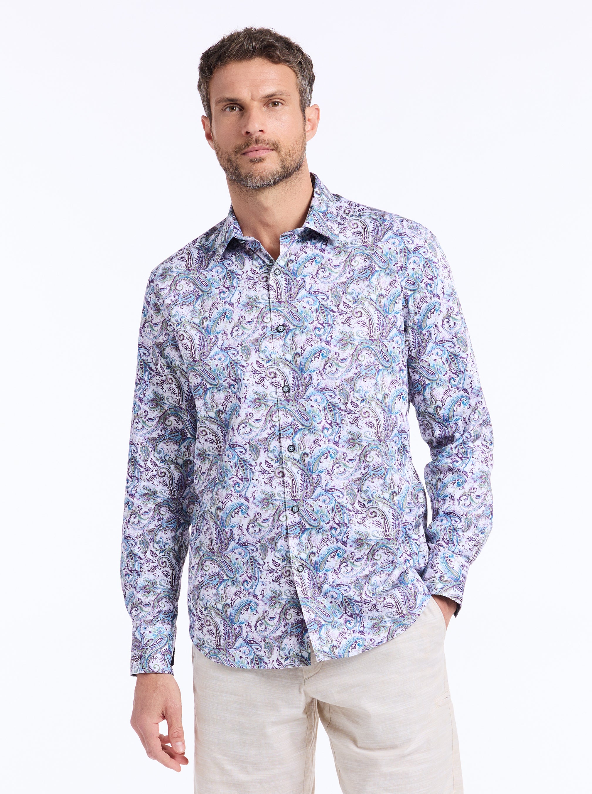 BUCKINGHAM LONG SLEEVE BUTTON DOWN SHIRT TALL