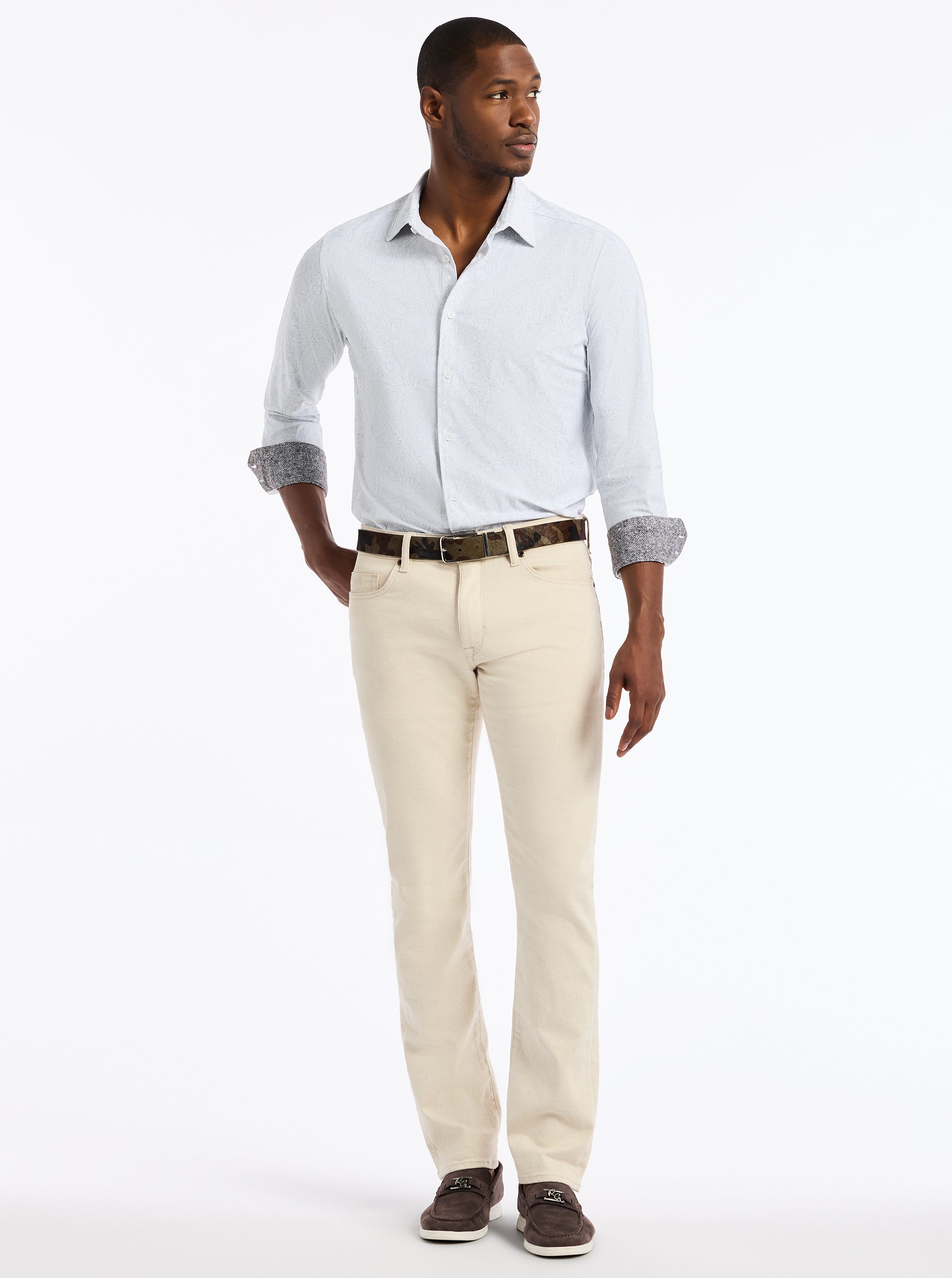 THURSTON LONG SLEEVE BUTTON DOWN KNIT SHIRT