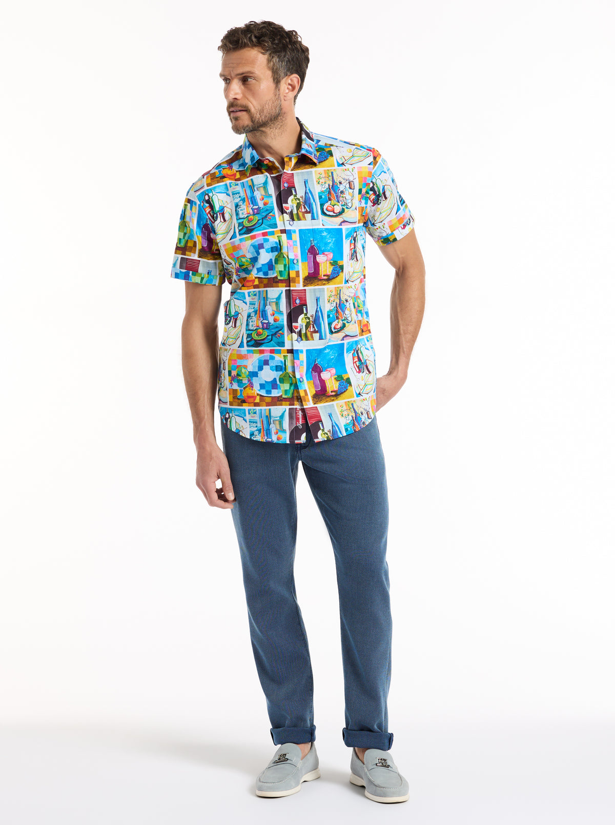 WINE & DINE SHORT SLEEVE BUTTON DOWN SHIRT