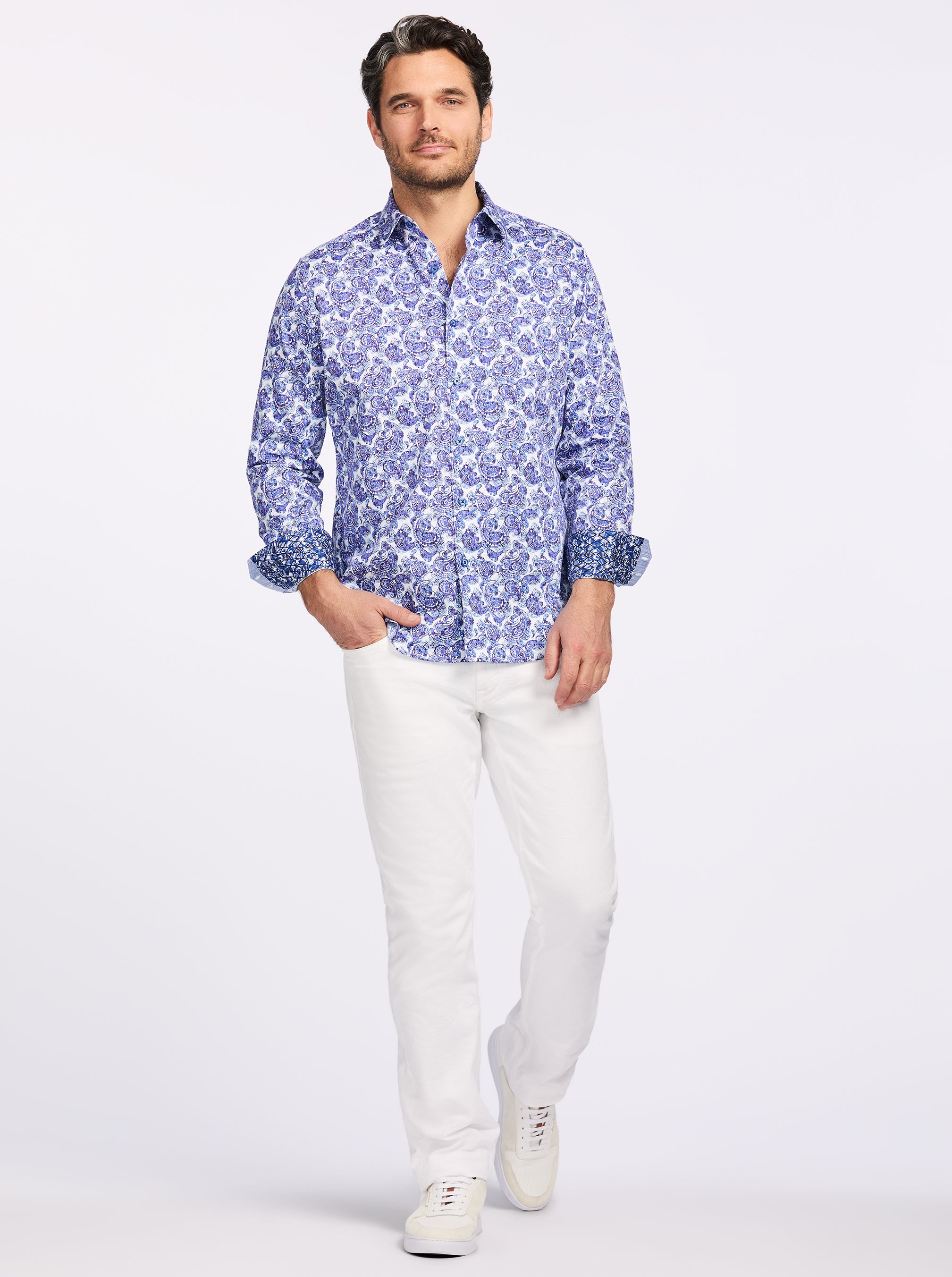 DORVAL LONG SLEEVE BUTTON DOWN SHIRT
