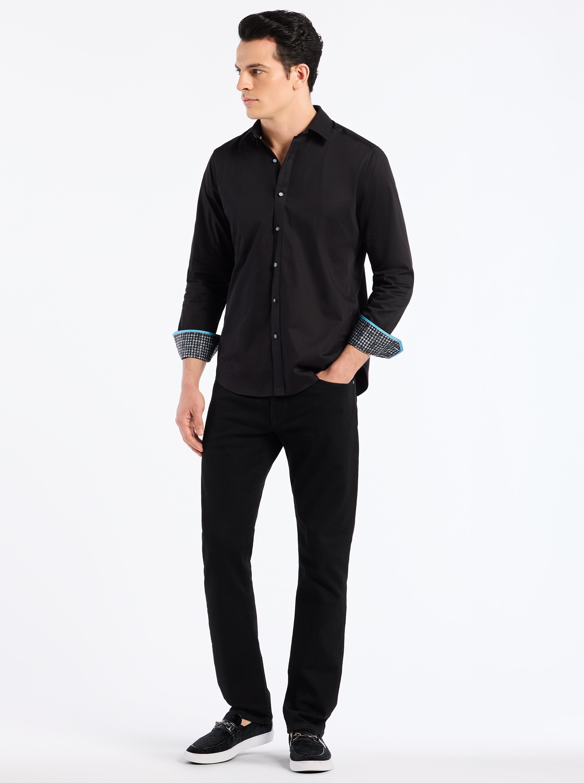 RIDE THE LINE LONG SLEEVE BUTTON DOWN SHIRT