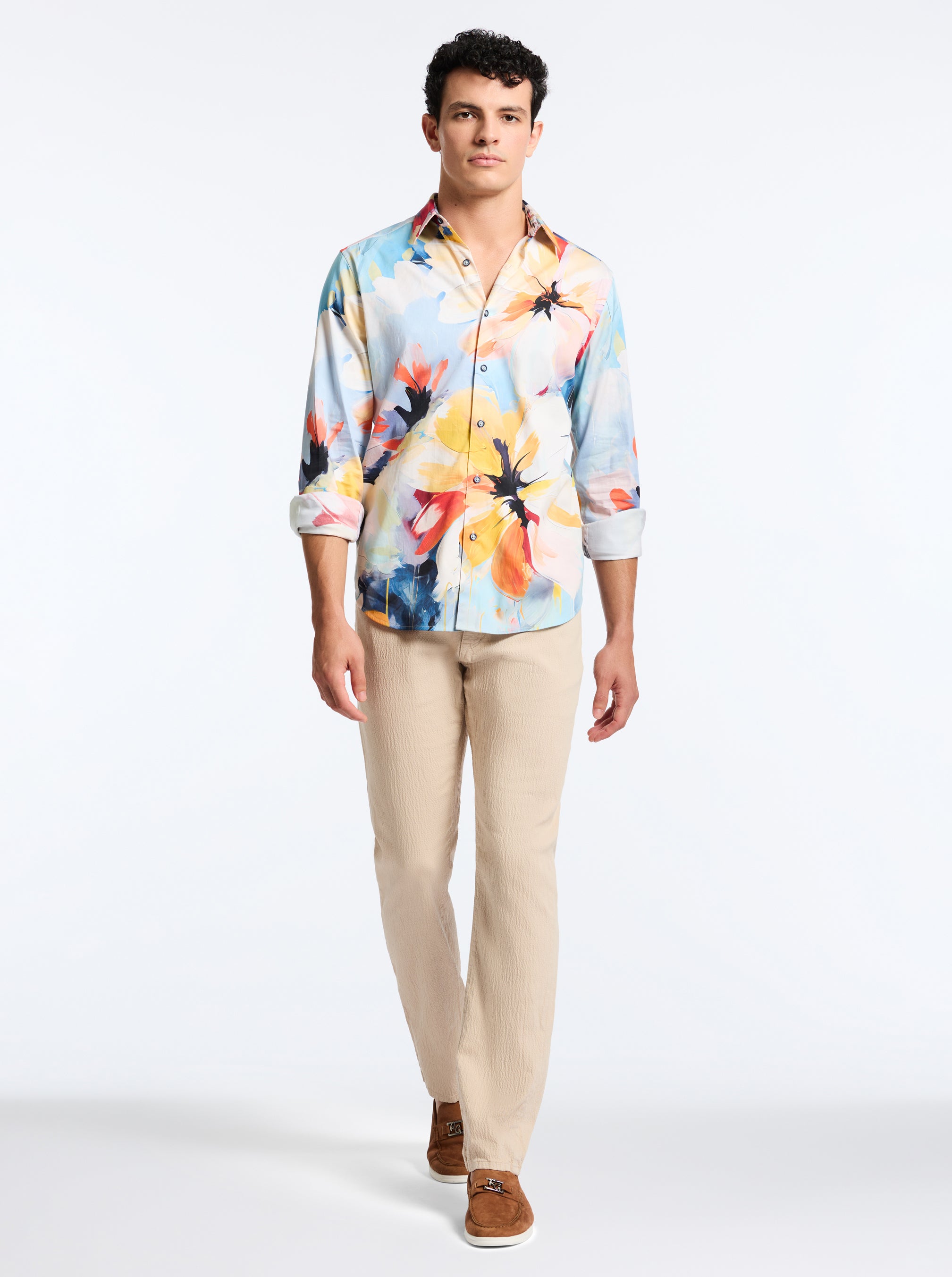 FLORA GRANDE LONG SLEEVE BUTTON DOWN SHIRT