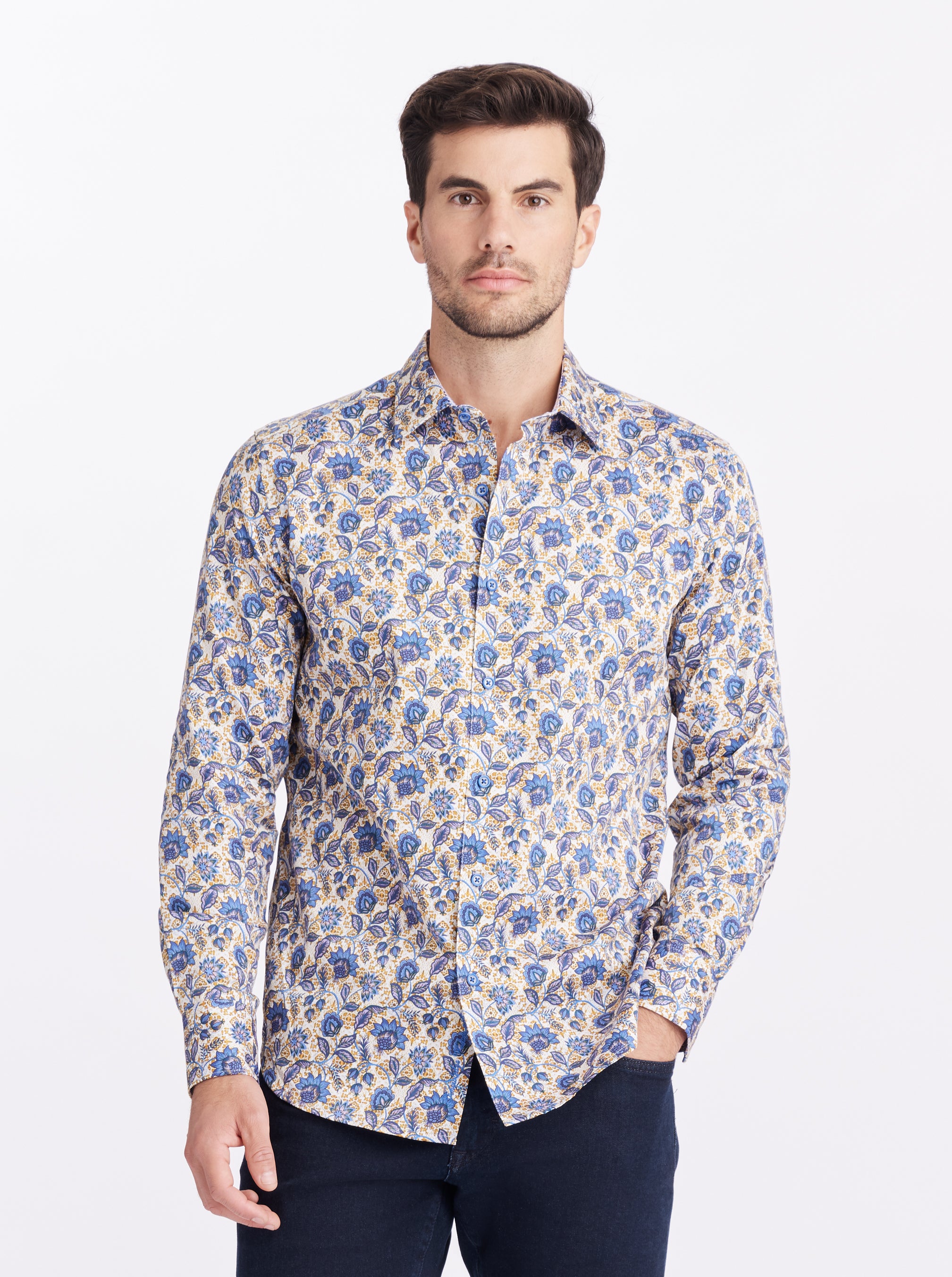 VERRAN LONG SLEEVE BUTTON DOWN SHIRT