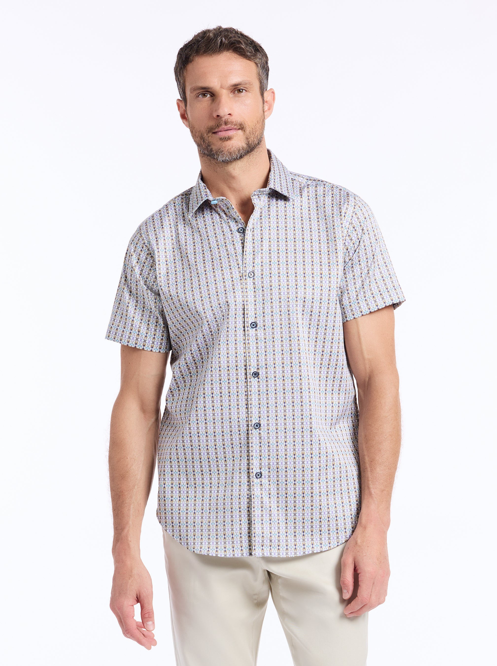 ABBOTSWELL SHORT SLEEVE BUTTON DOWN SHIRT