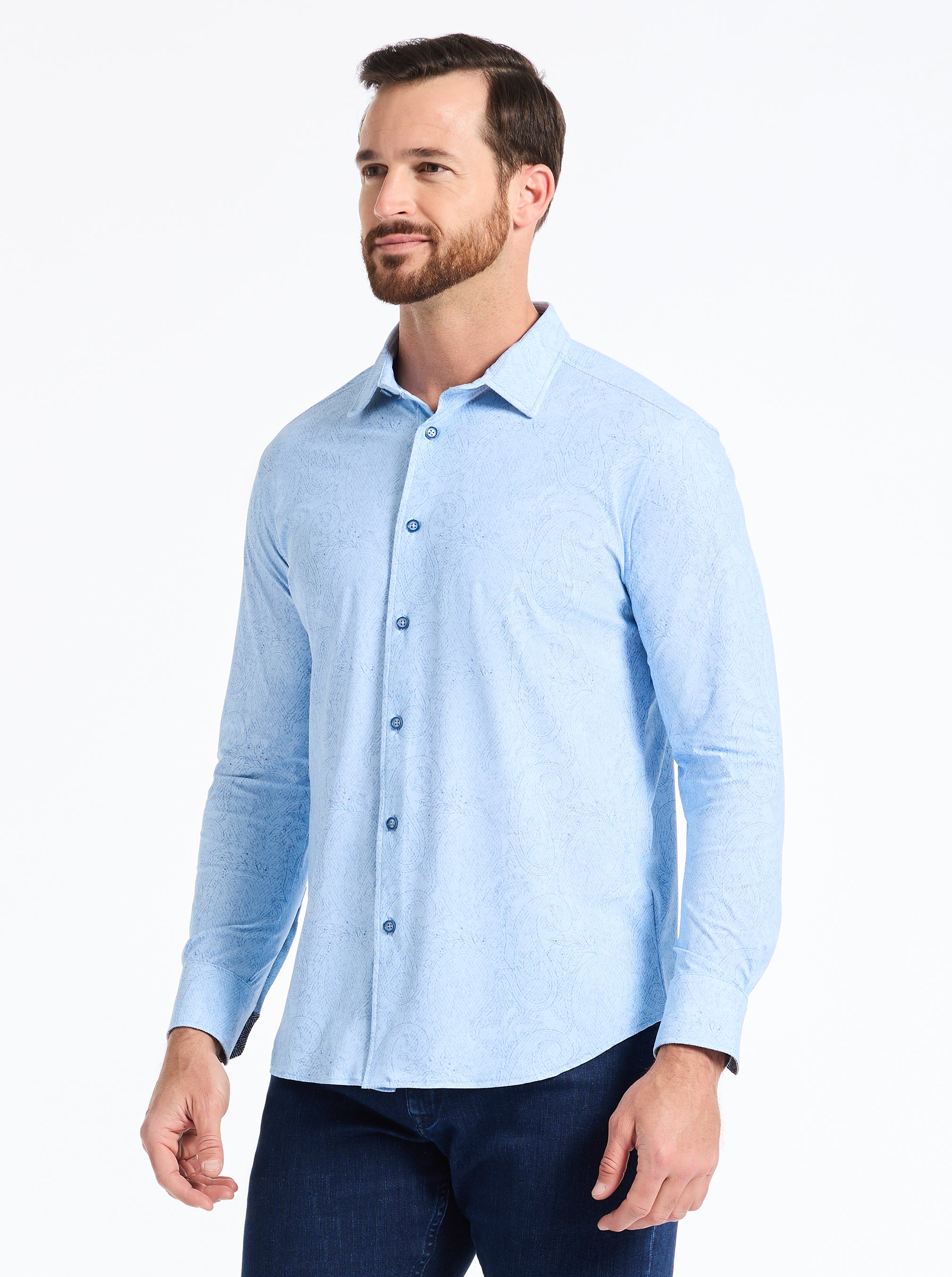 THURSTON LONG SLEEVE BUTTON DOWN KNIT SHIRT