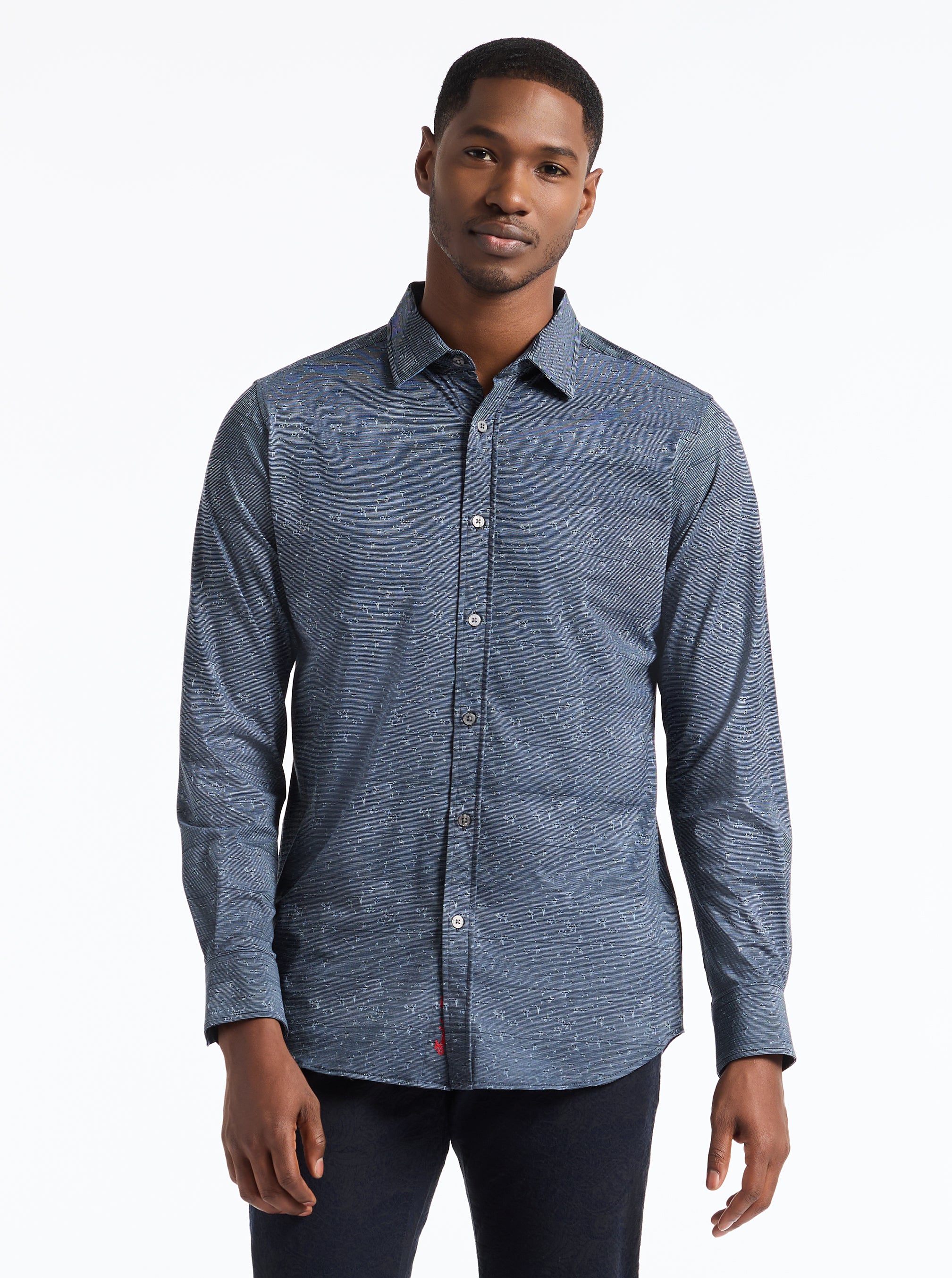 DOYER LONG SLEEVE BUTTON DOWN KNIT SHIRT