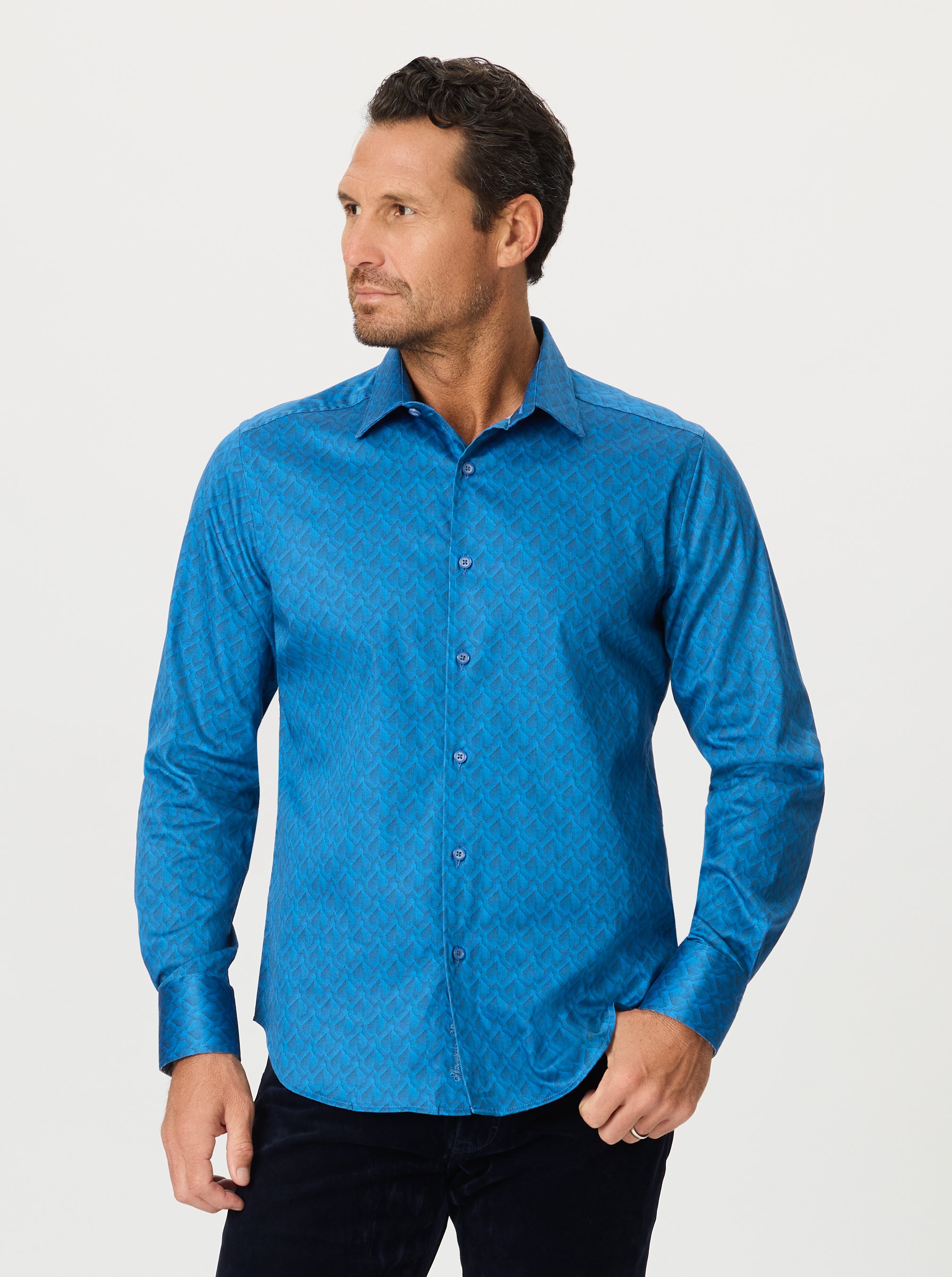 DIMELLA LONG SLEEVE BUTTON DOWN SHIRT