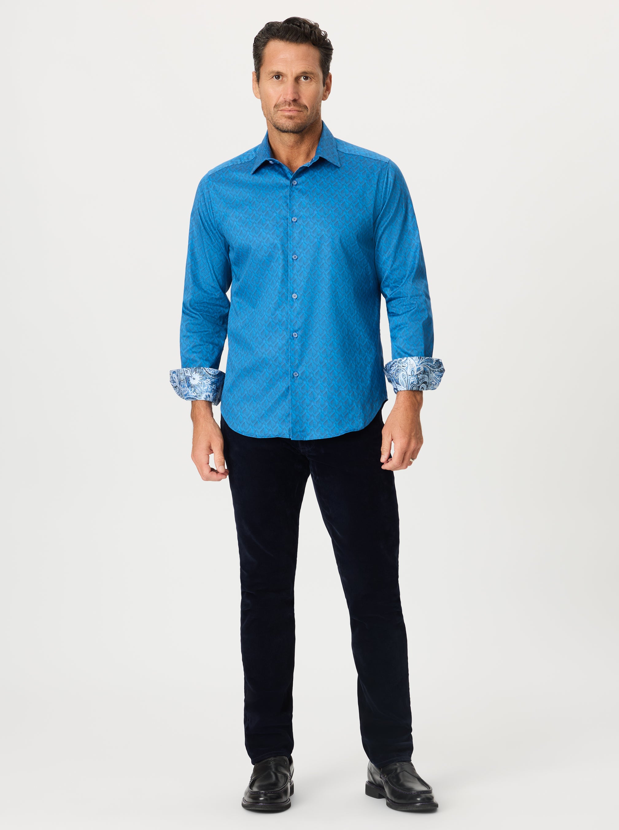 DIMELLA LONG SLEEVE BUTTON DOWN SHIRT