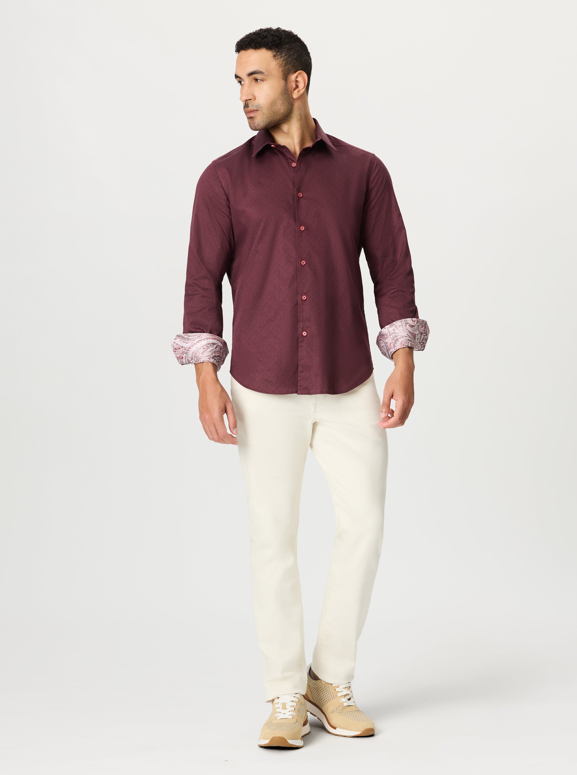 DIMELLA LONG SLEEVE BUTTON DOWN SHIRT