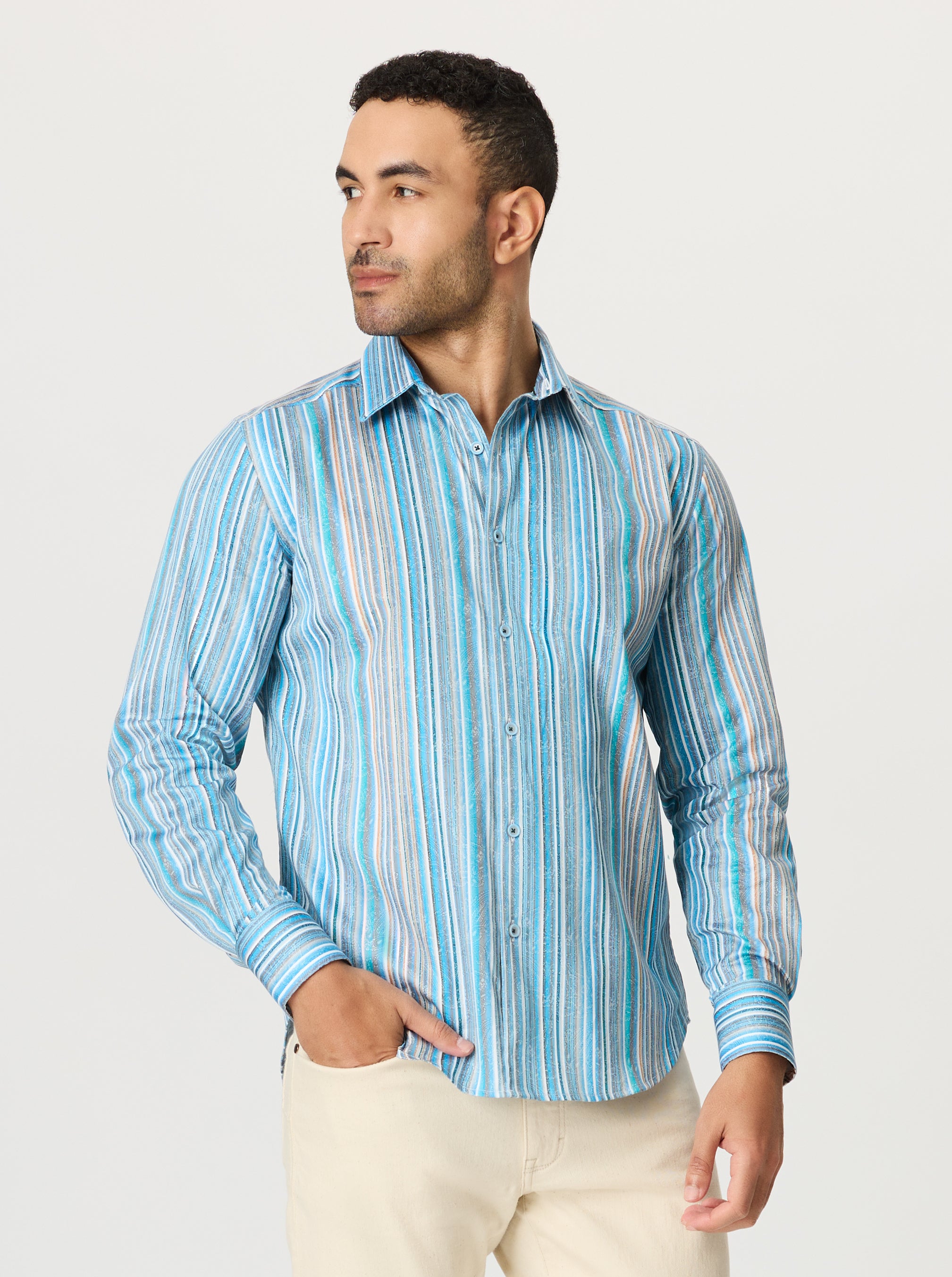 REHAN LONG SLEEVE BUTTON DOWN SHIRT