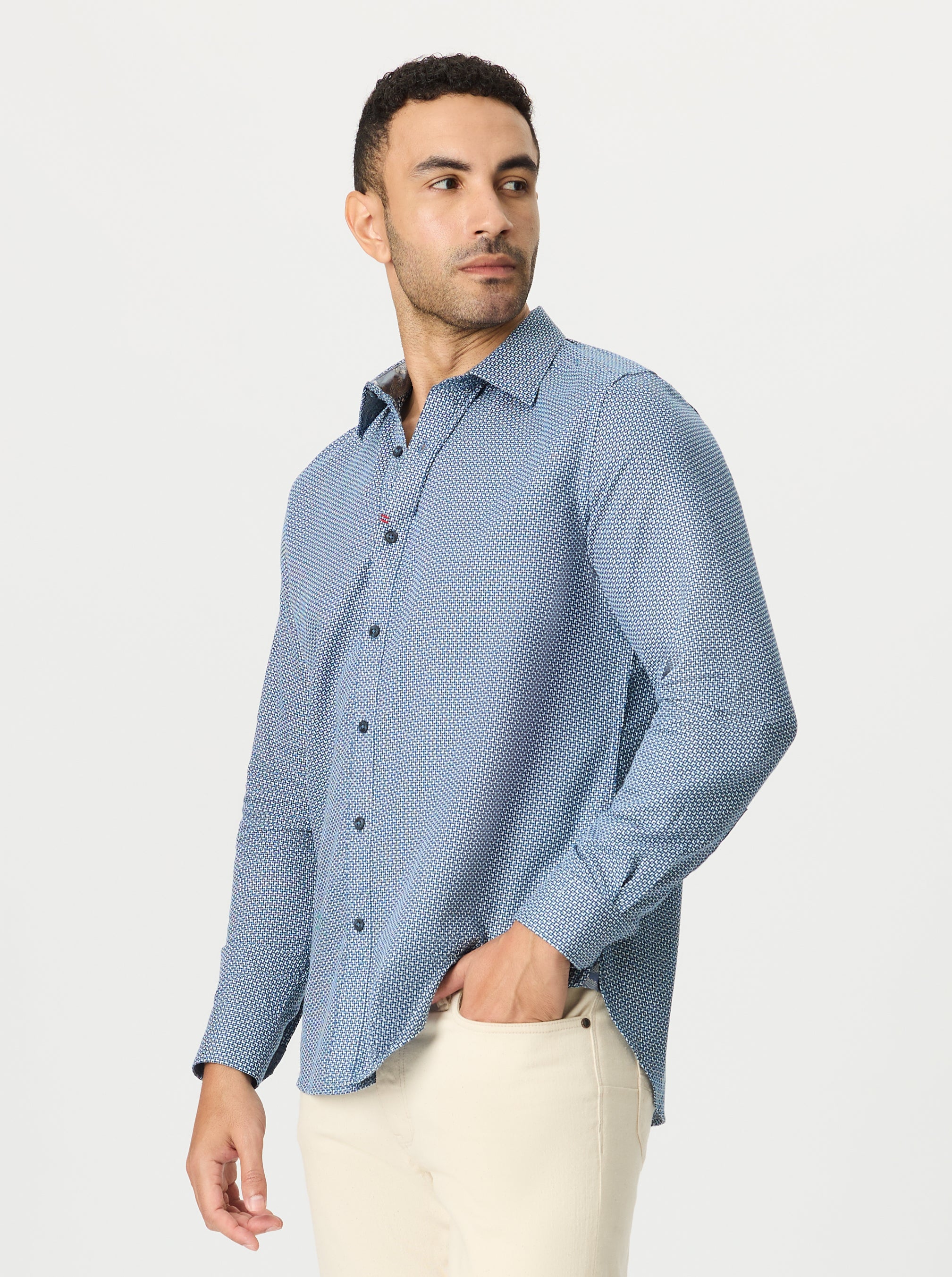 FLAGLER LONG SLEEVE BUTTON DOWN SHIRT