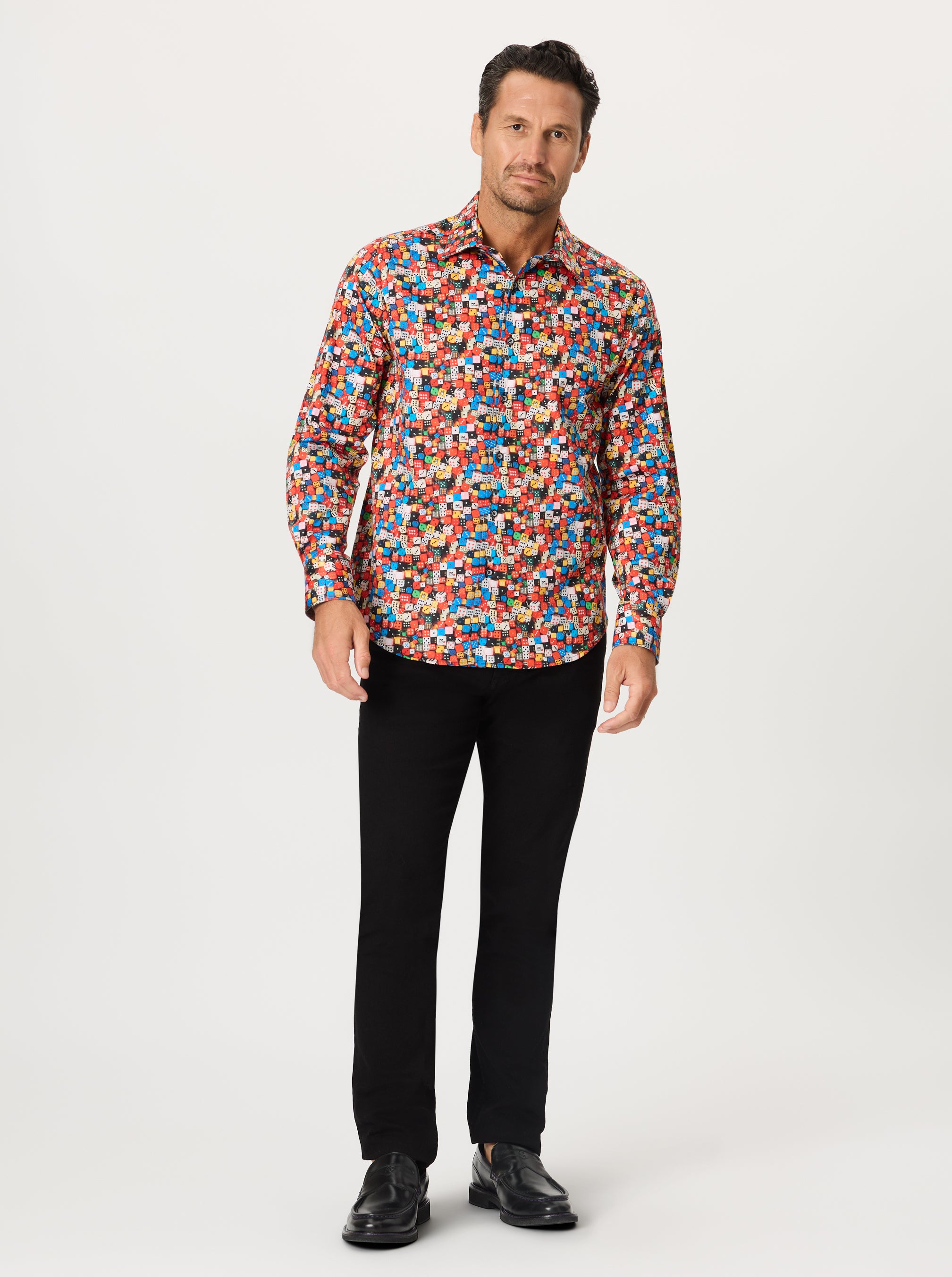 SNAKE EYES LONG SLEEVE BUTTON DOWN SHIRT
