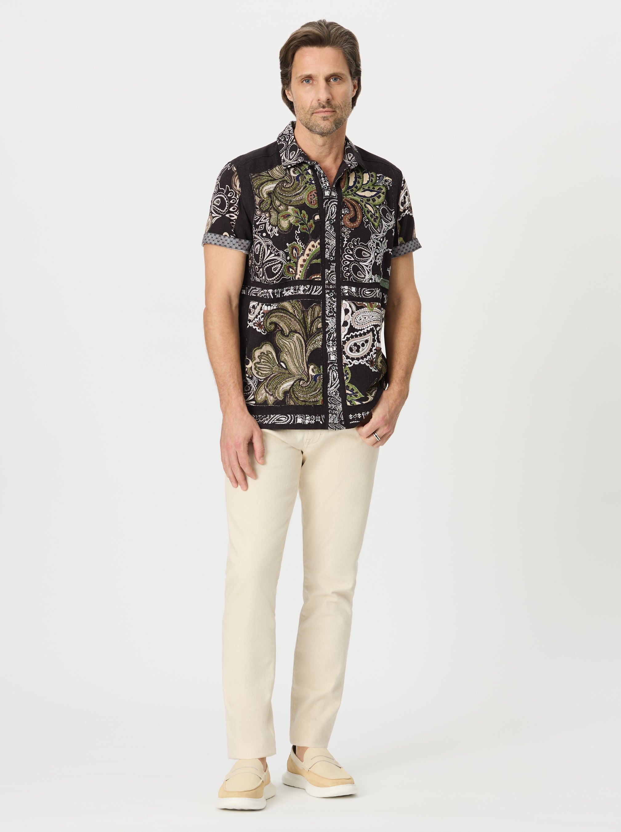 GOTHAM SHORT SLEEVE BUTTON DOWN SHIRT