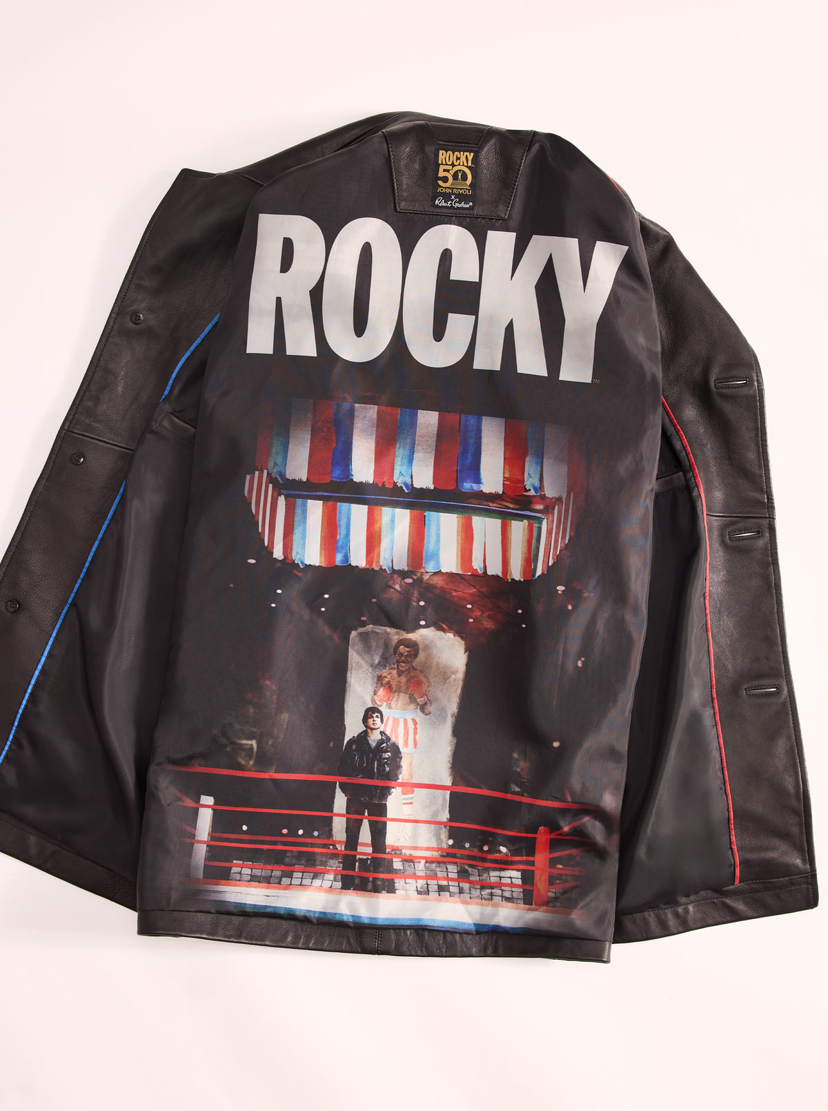 ROCKY 50TH X ROBERT GRAHAM THE UNDERDOG LEATHER JACKET