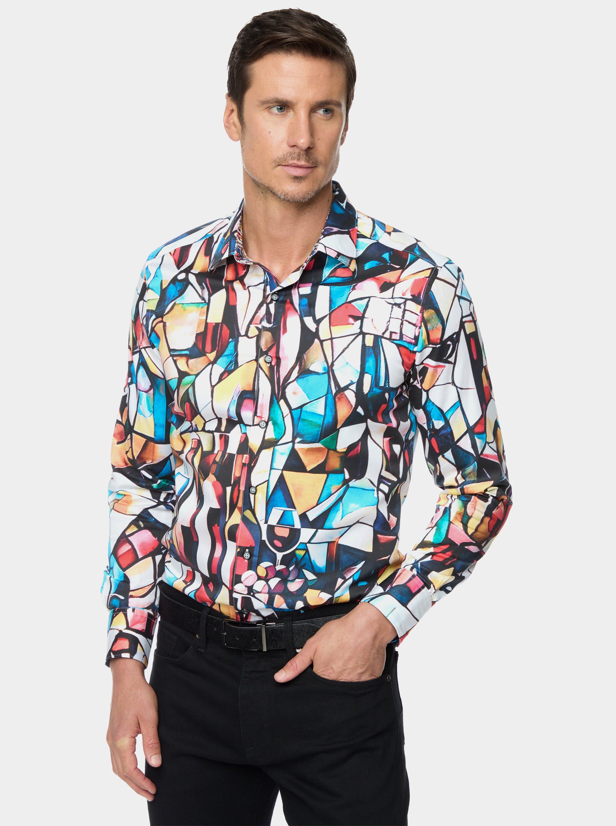 MOSAIC MIXER LONG SLEEVE BUTTON DOWN SHIRT